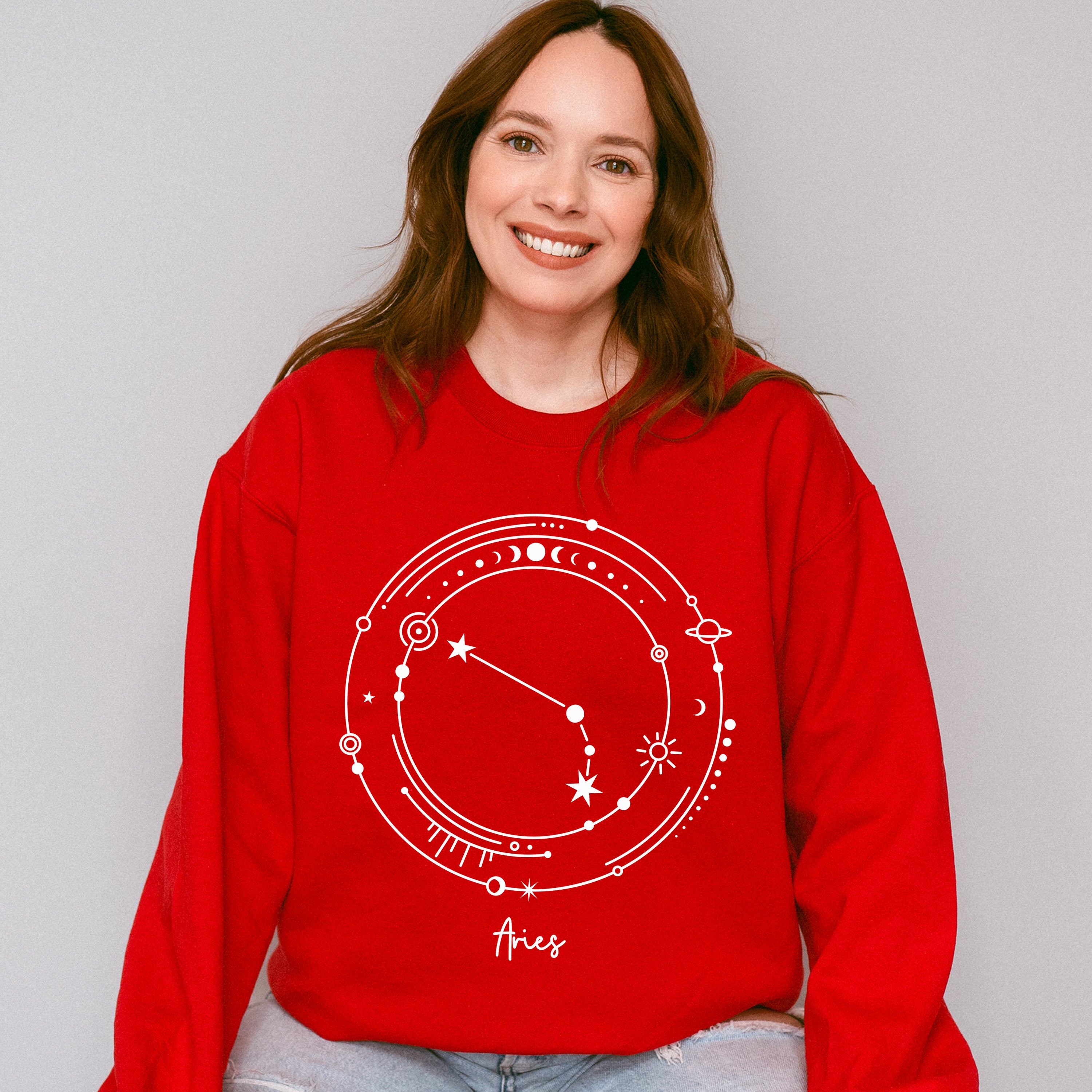 Aries Constellation Design - Zodiac Unisex Crewneck T-Shirt Sweatshirt Hoodie