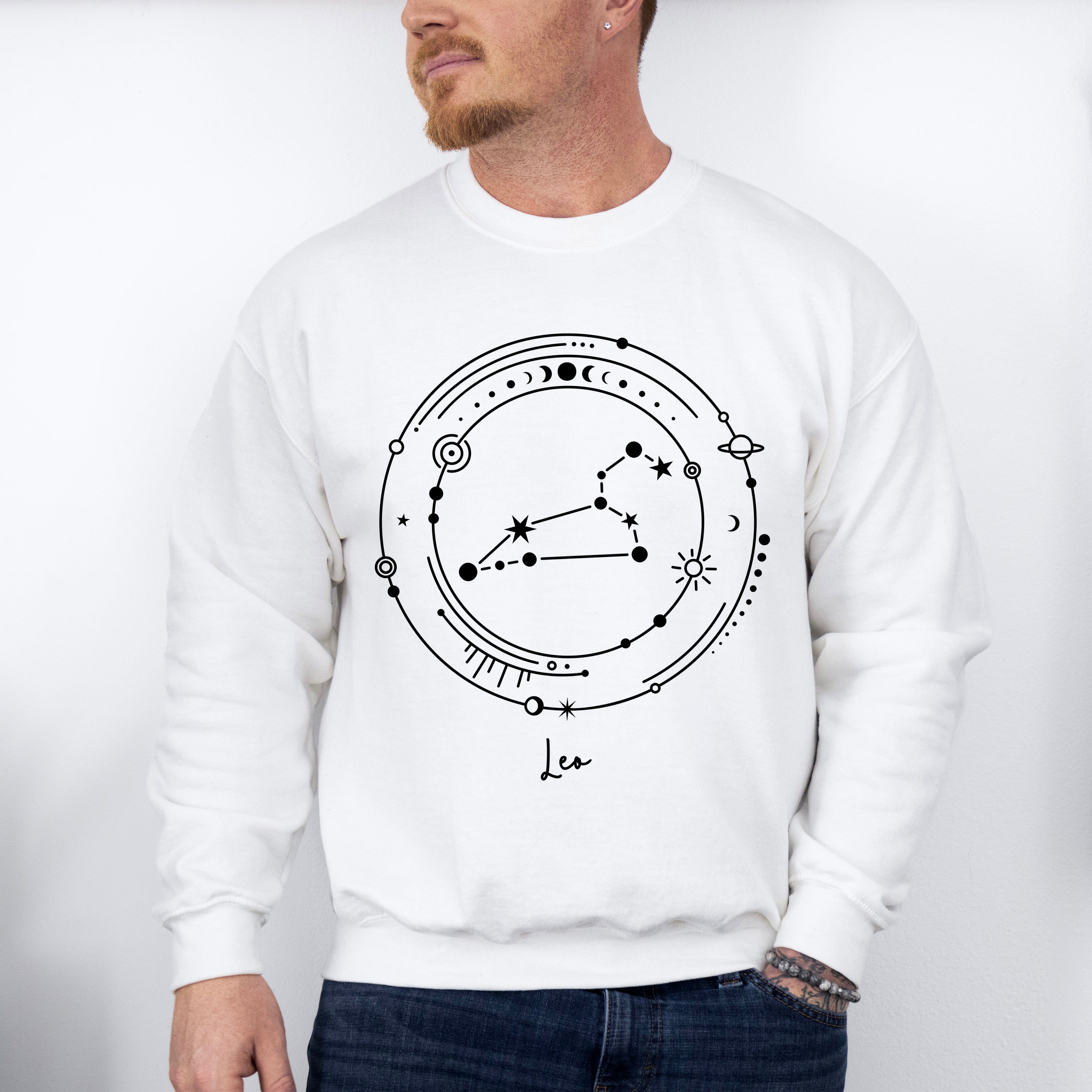 Leo Constellation Design - Zodiac Unisex Crewneck T-Shirt Sweatshirt Hoodie
