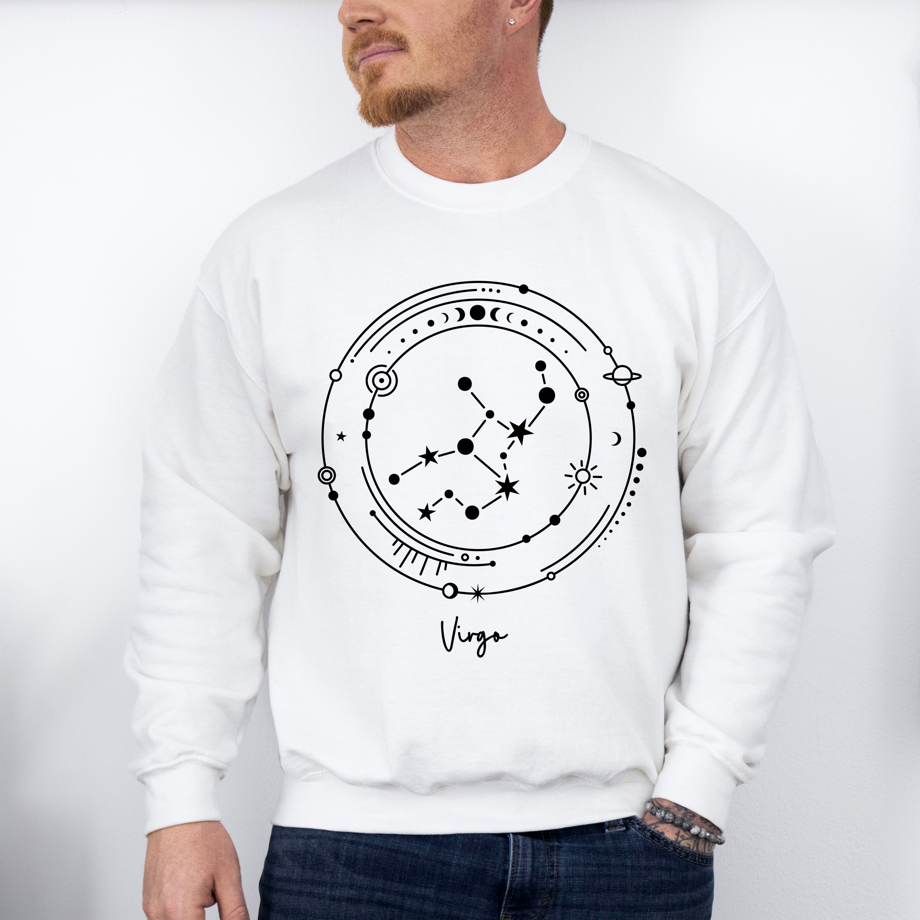 Virgo Constellation Design - Zodiac Unisex Crewneck T-Shirt Sweatshirt Hoodie