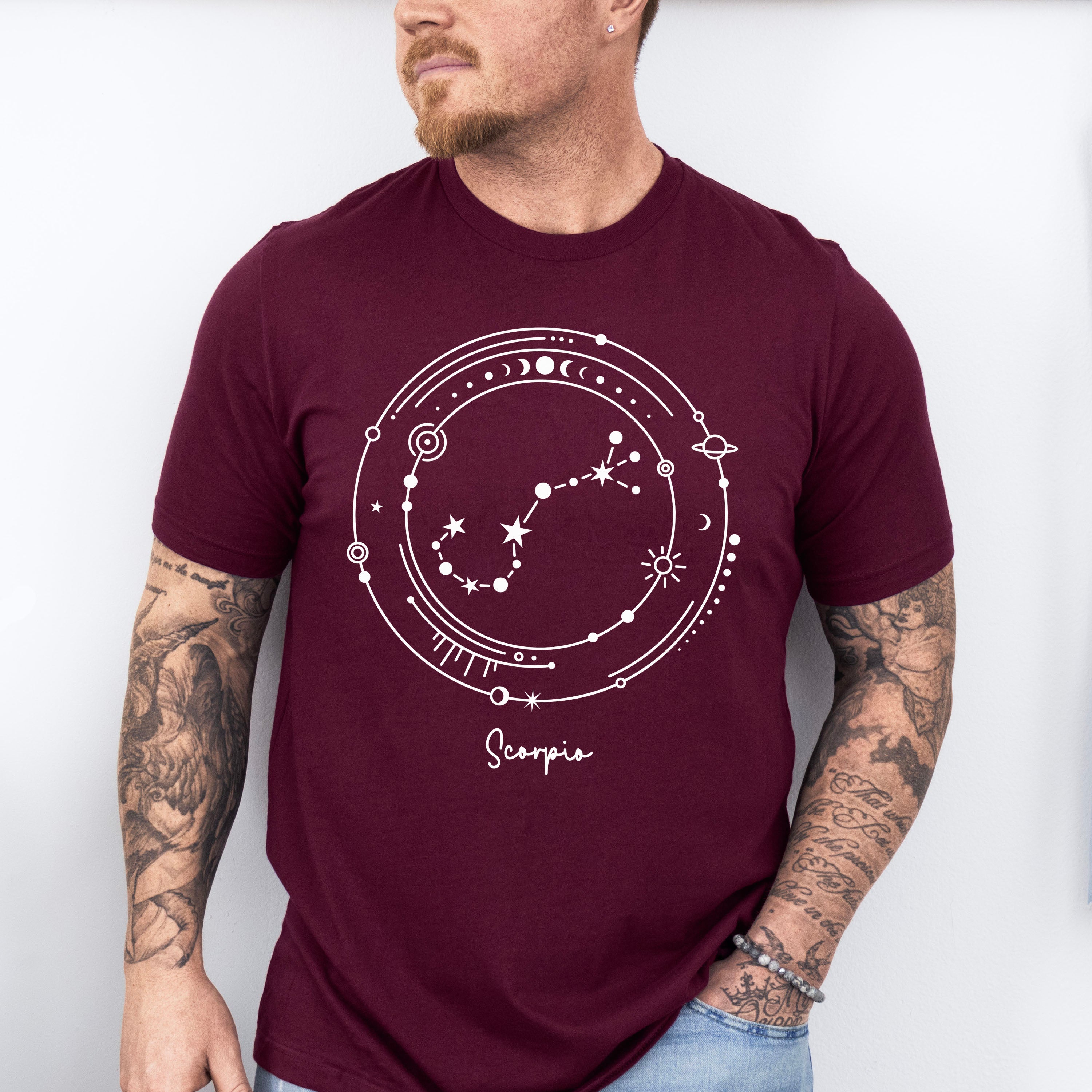 Scorpio Constellation Design - Zodiac Unisex Crewneck T-Shirt Sweatshirt Hoodie