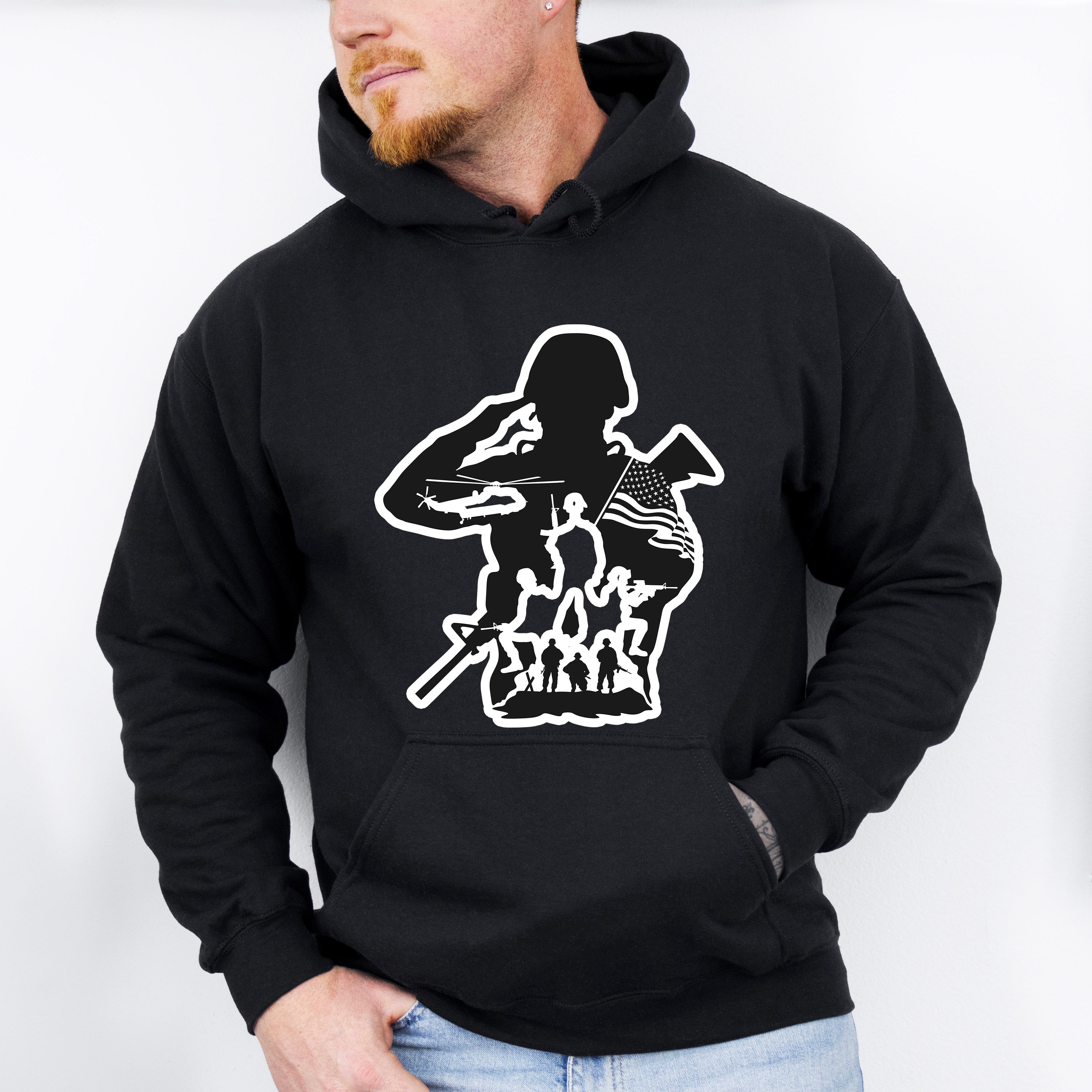 Soldier Dark Design - Military Unisex Crewneck T-Shirt Sweatshirt Hoodie