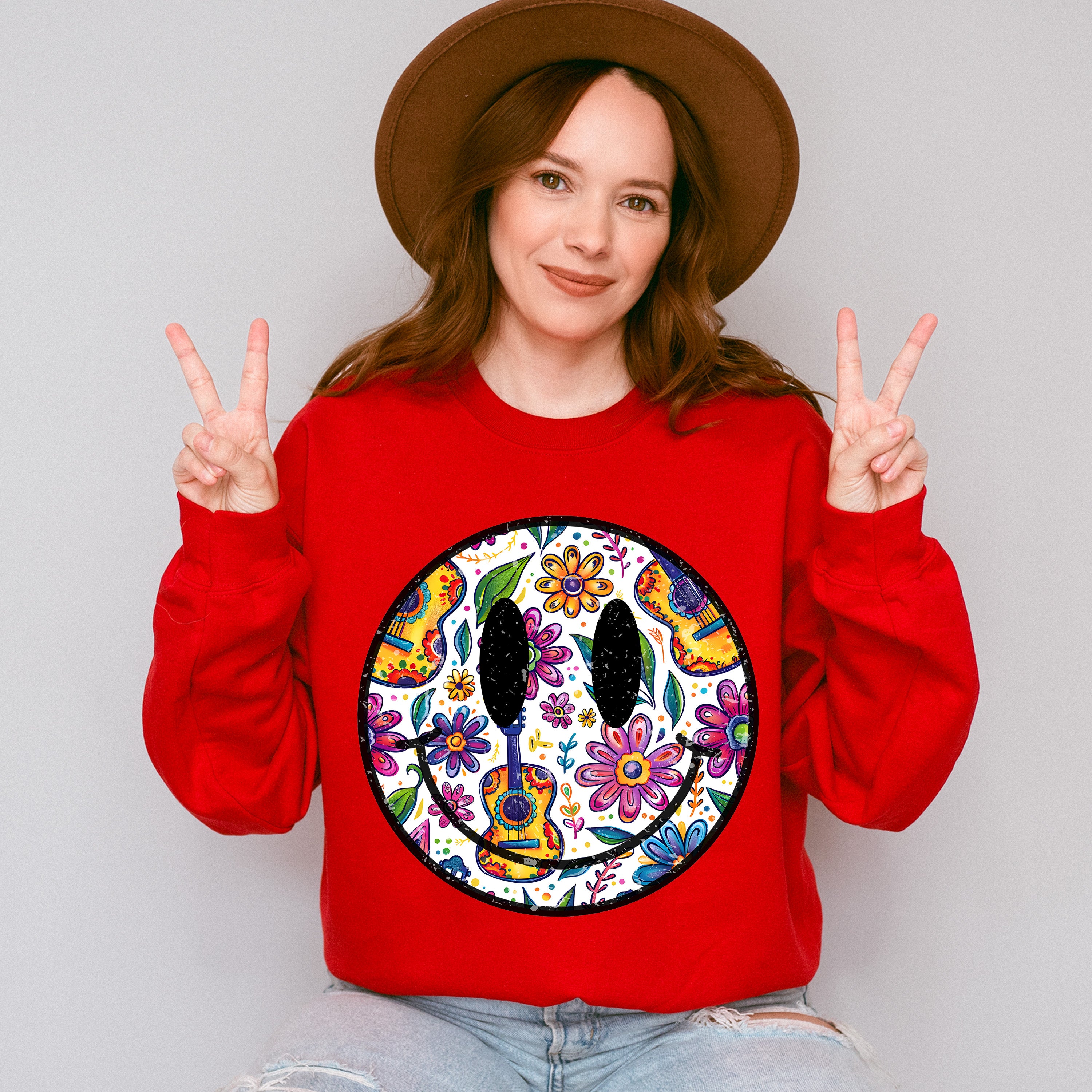 Smiley Cinco De Mayo Doodles - Cinco De Mayo Unisex Crewneck T-Shirt Sweatshirt Hoodie