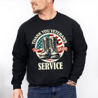 Thank You Veterans For Your Service - Military Unisex Crewneck T-Shirt Sweatshirt Hoodie