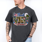 Thank You Veteran Fireworks Design - Military Unisex Crewneck T-Shirt Sweatshirt Hoodie