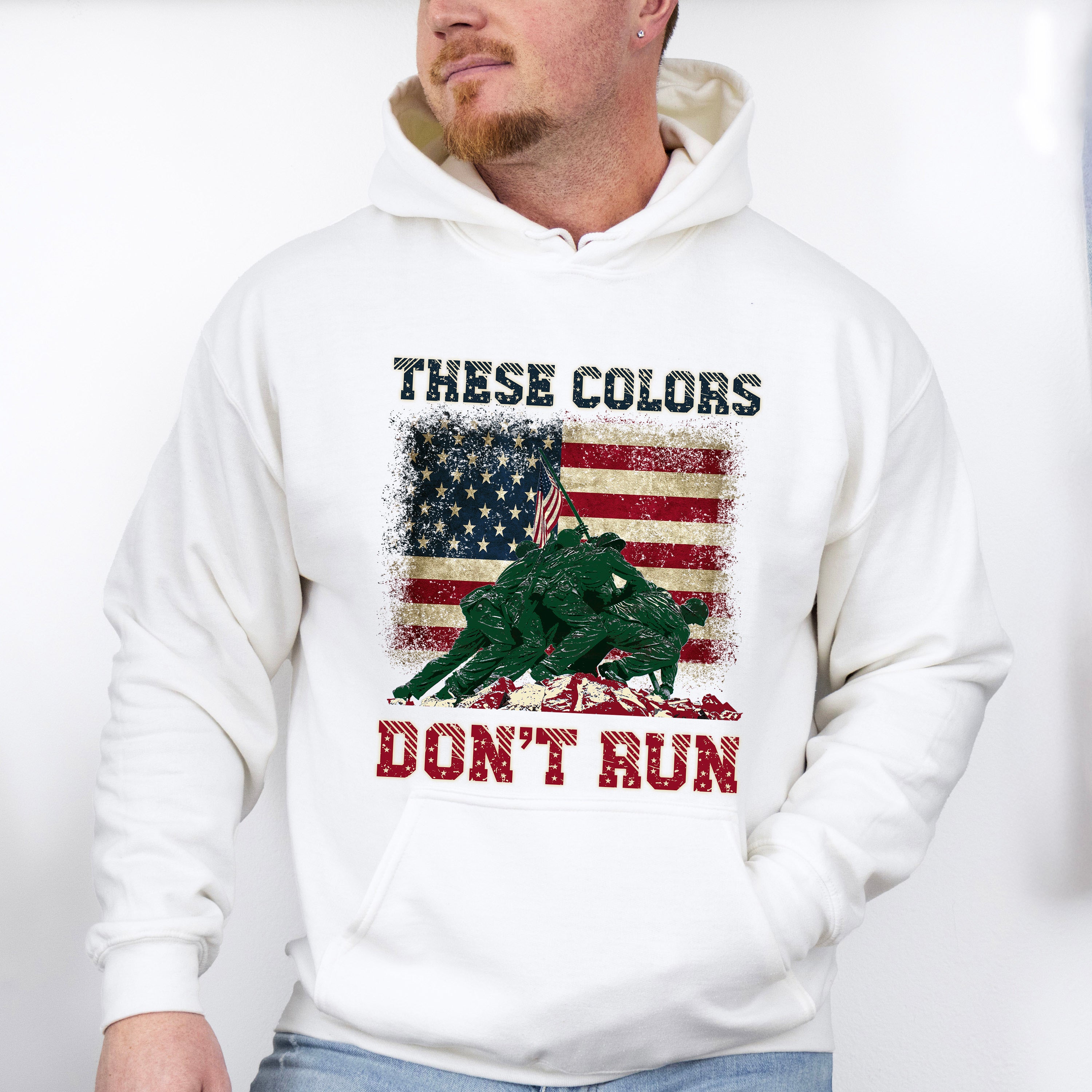 These Colors Don't Run Soldiers Design - Military Unisex Crewneck T-Shirt Sweatshirt Hoodie