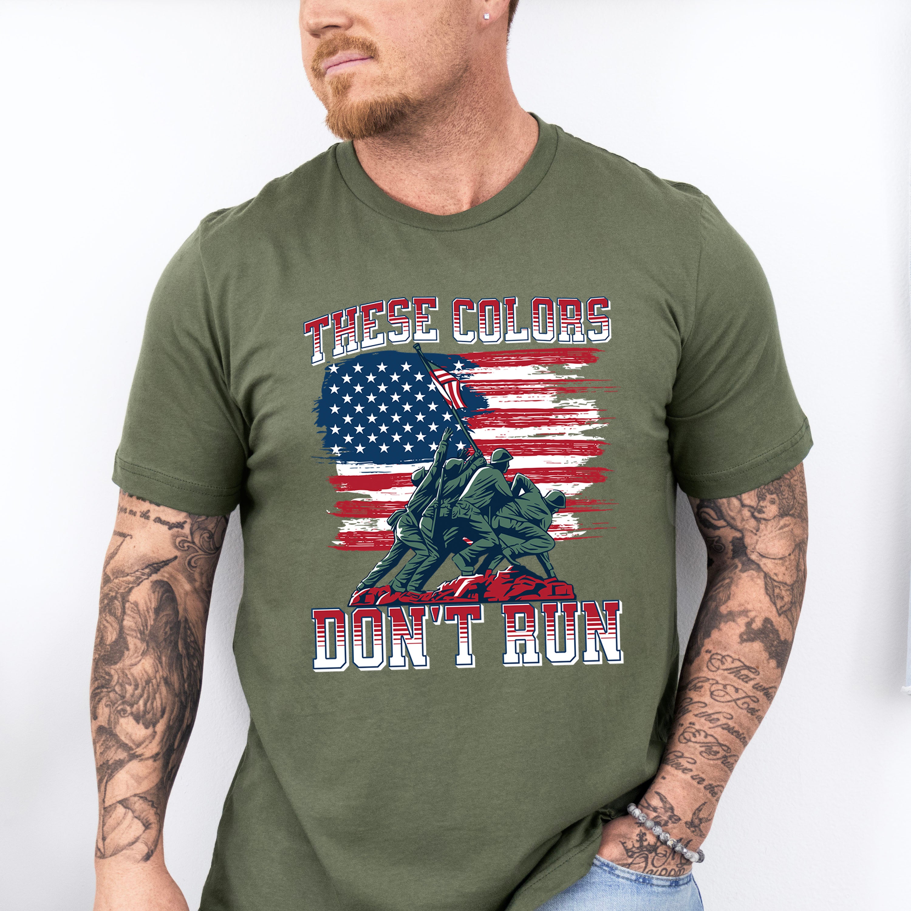 These Colors Don't Run - Military Unisex Crewneck T-Shirt Sweatshirt Hoodie