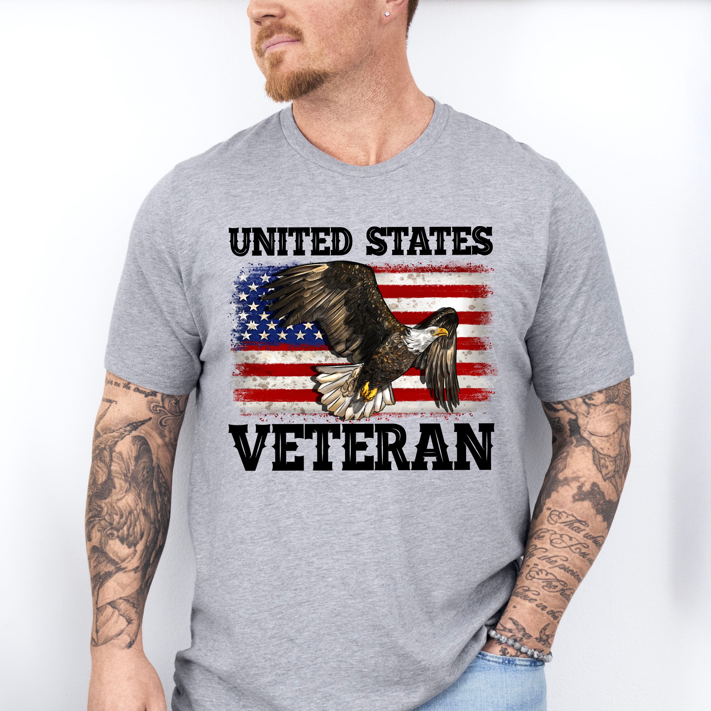 United States Veteran Eagle Design - Military Unisex Crewneck T-Shirt Sweatshirt Hoodie