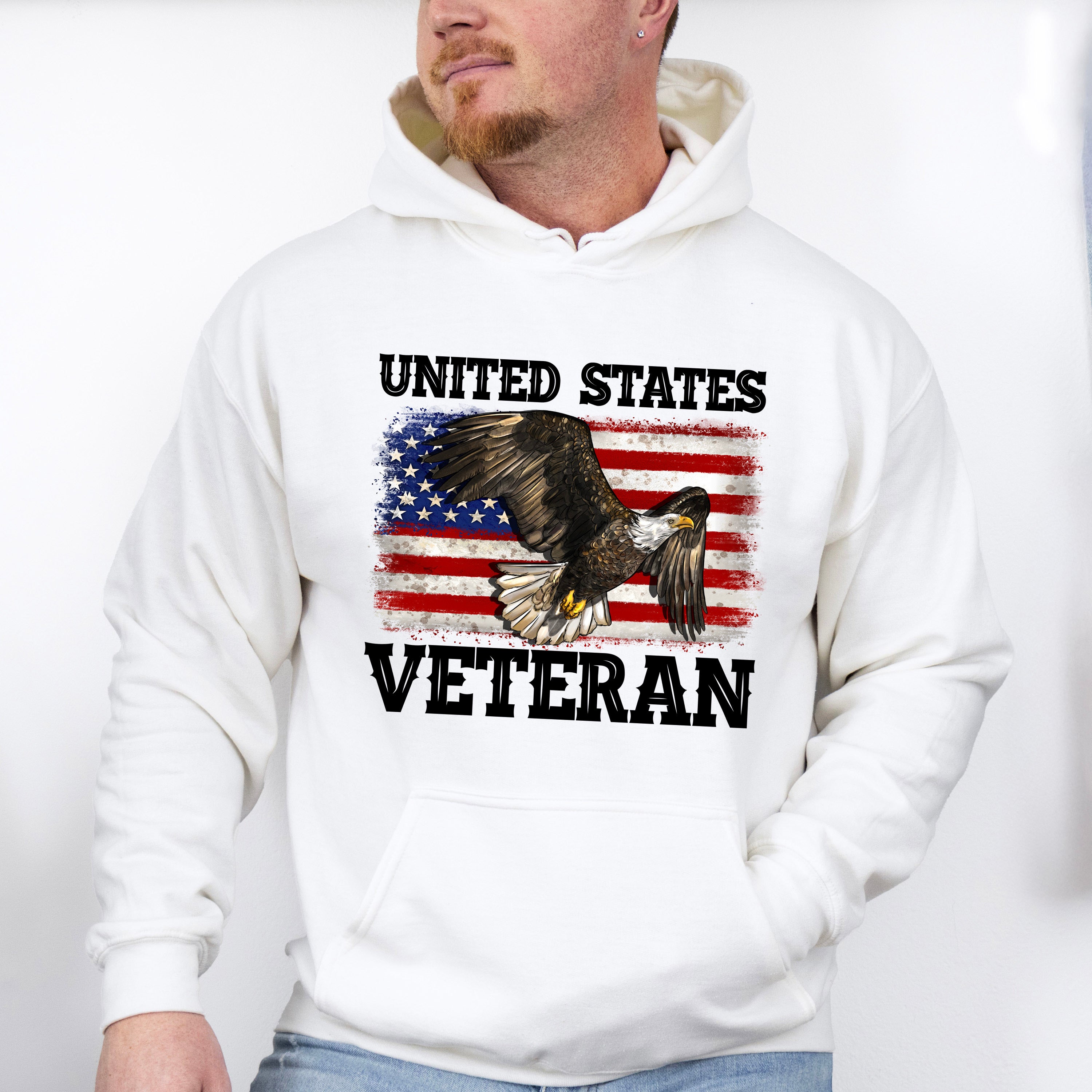 United States Veteran Eagle Design - Military Unisex Crewneck T-Shirt Sweatshirt Hoodie