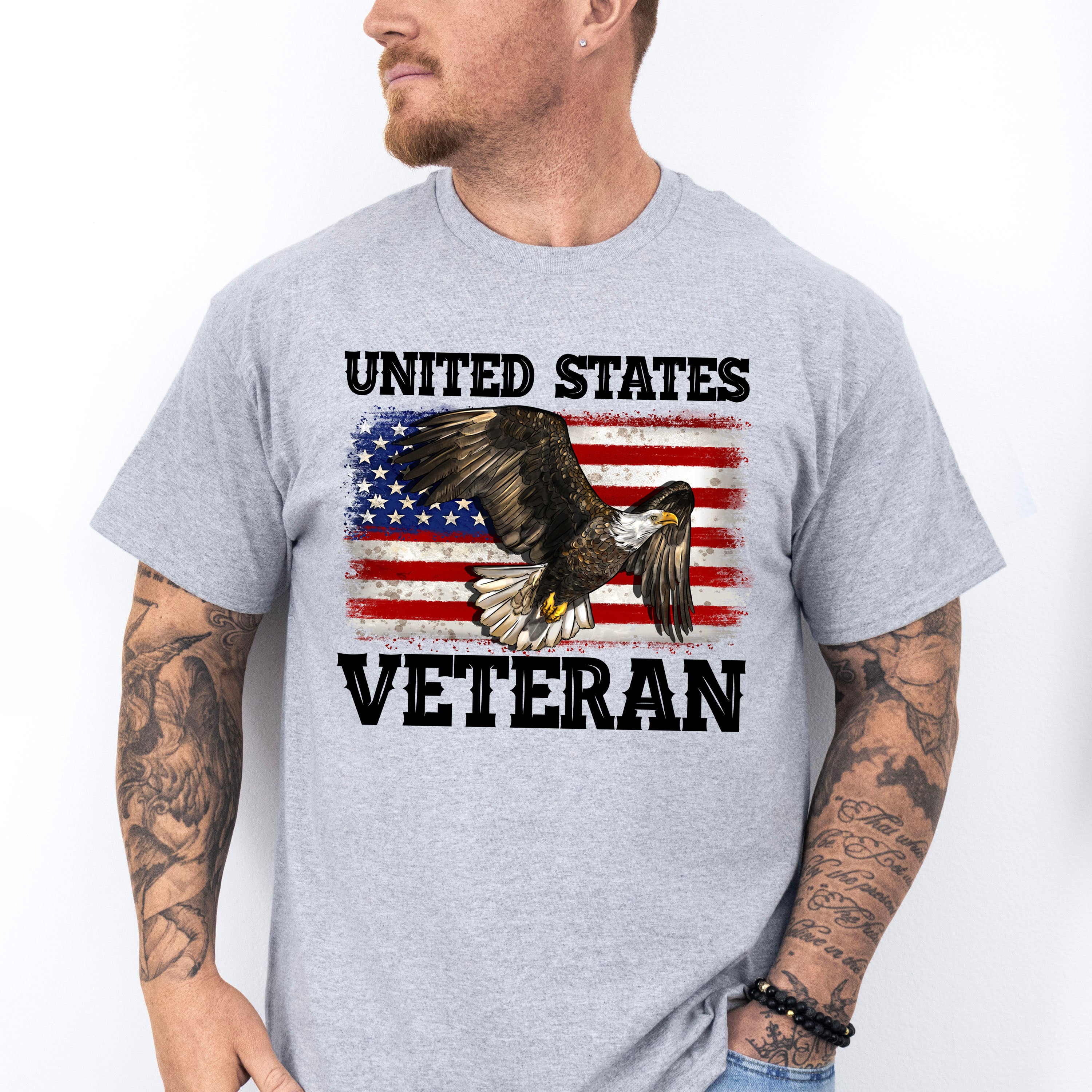 United States Veteran Eagle Design - Military Unisex Crewneck T-Shirt Sweatshirt Hoodie