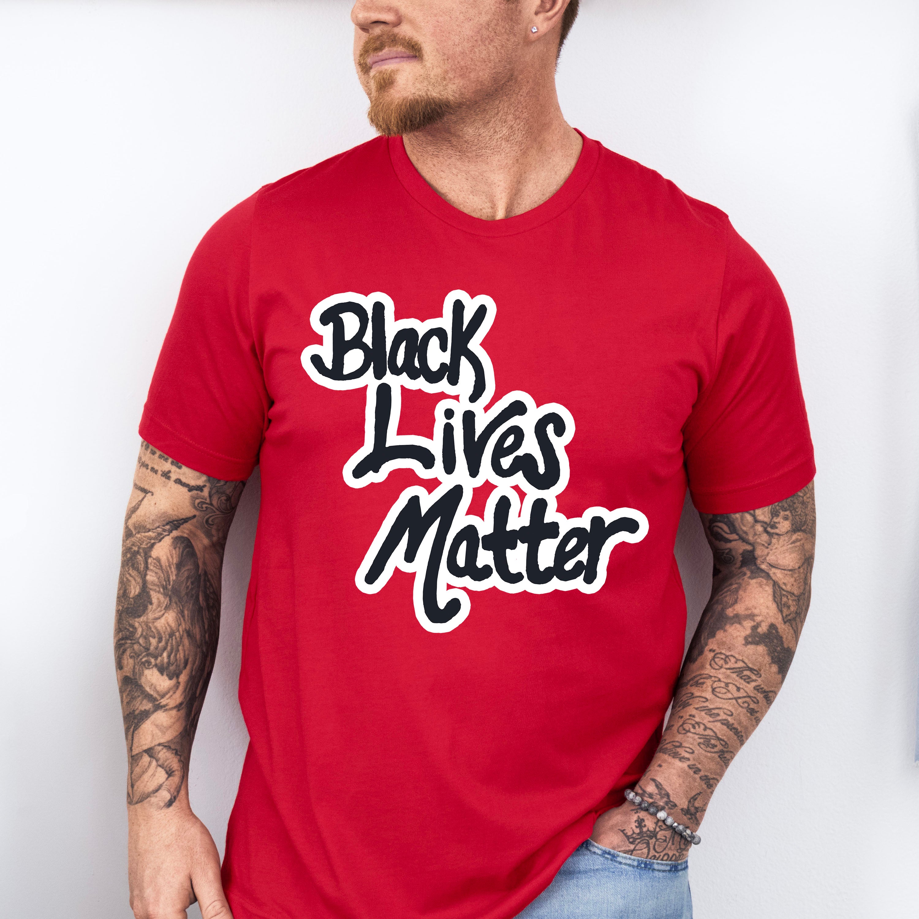 Black Lives Matter Calligraphy Design - BLM Unisex Crewneck T-Shirt Sweatshirt Hoodie