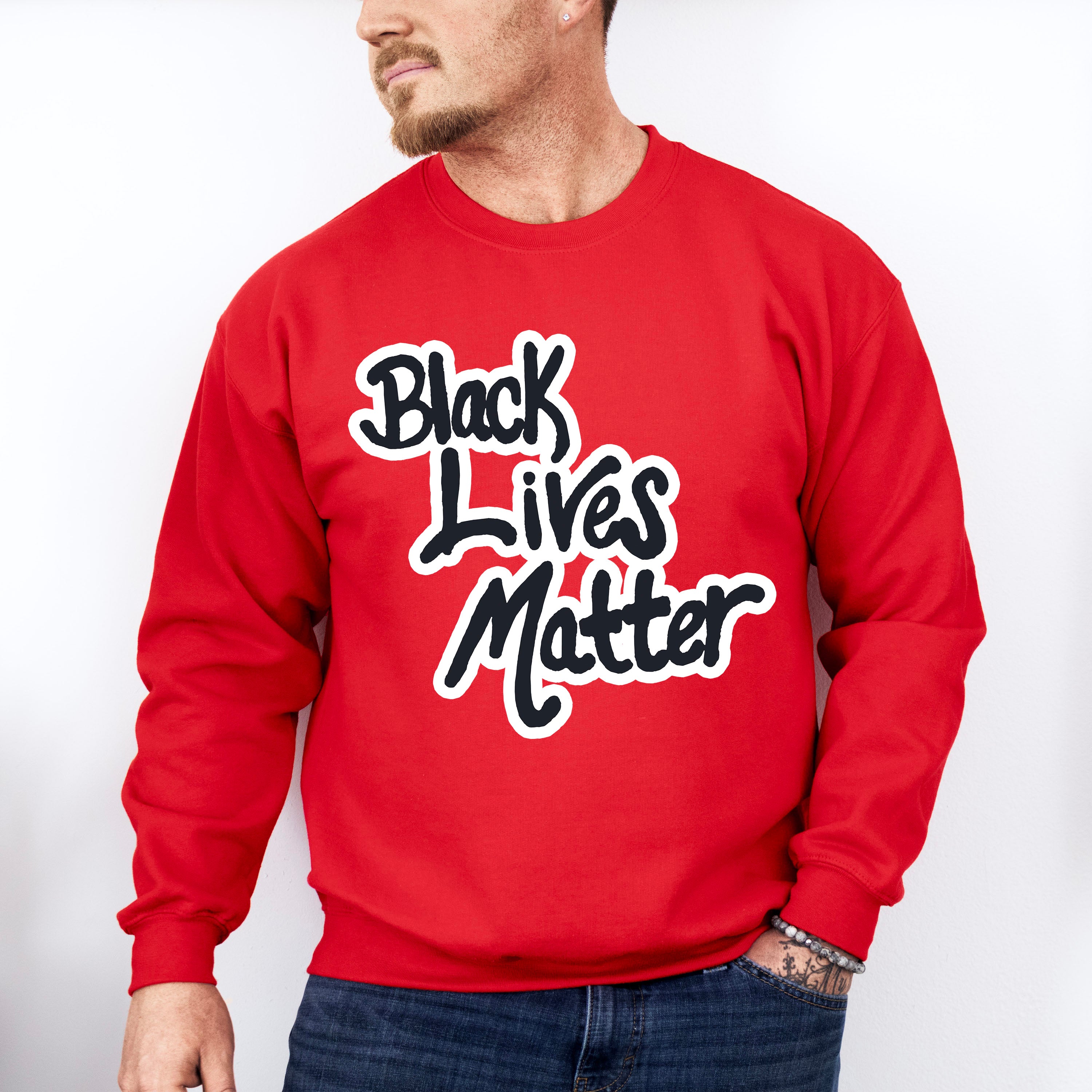 Black Lives Matter Calligraphy Design - BLM Unisex Crewneck T-Shirt Sweatshirt Hoodie