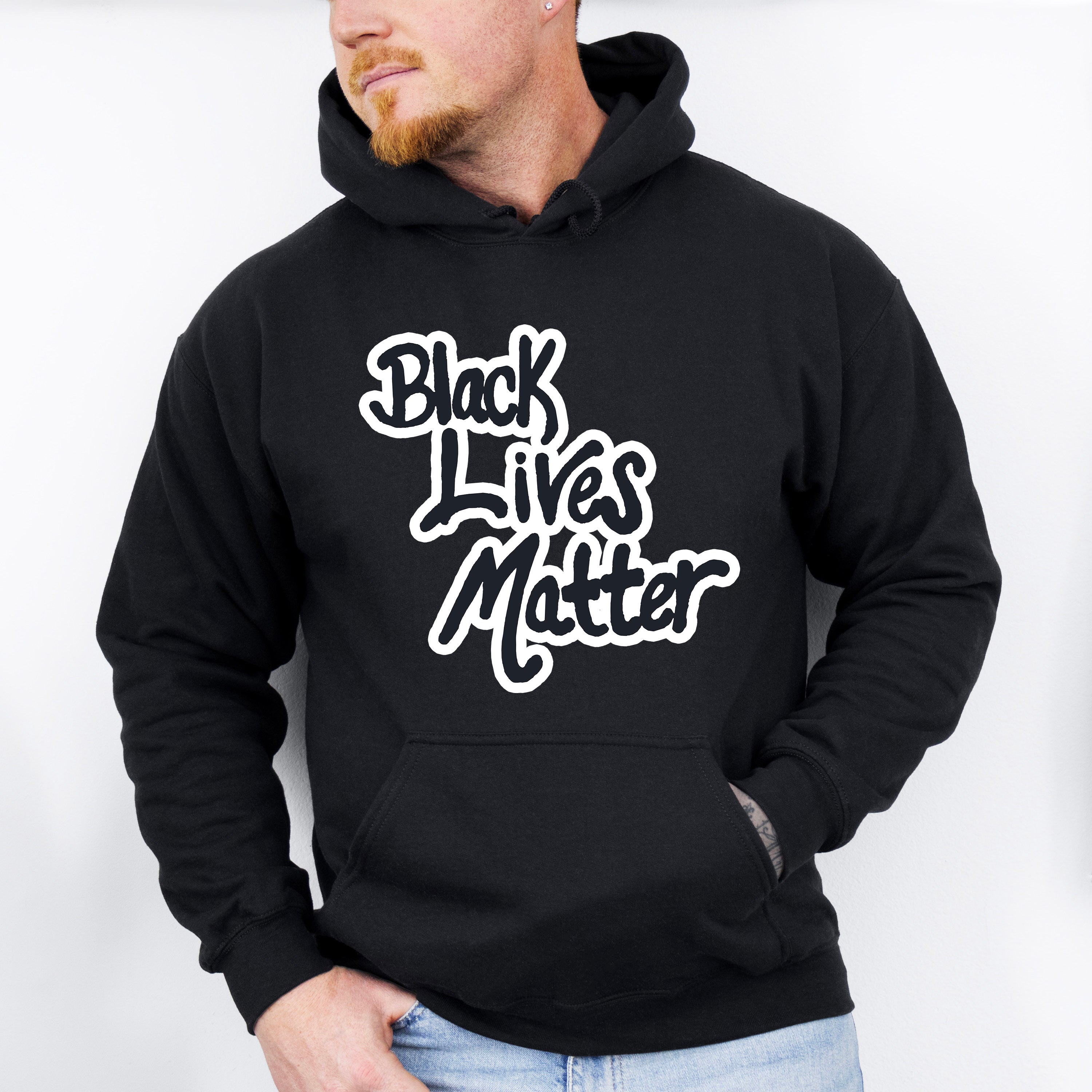Black Lives Matter Calligraphy Design - BLM Unisex Crewneck T-Shirt Sweatshirt Hoodie