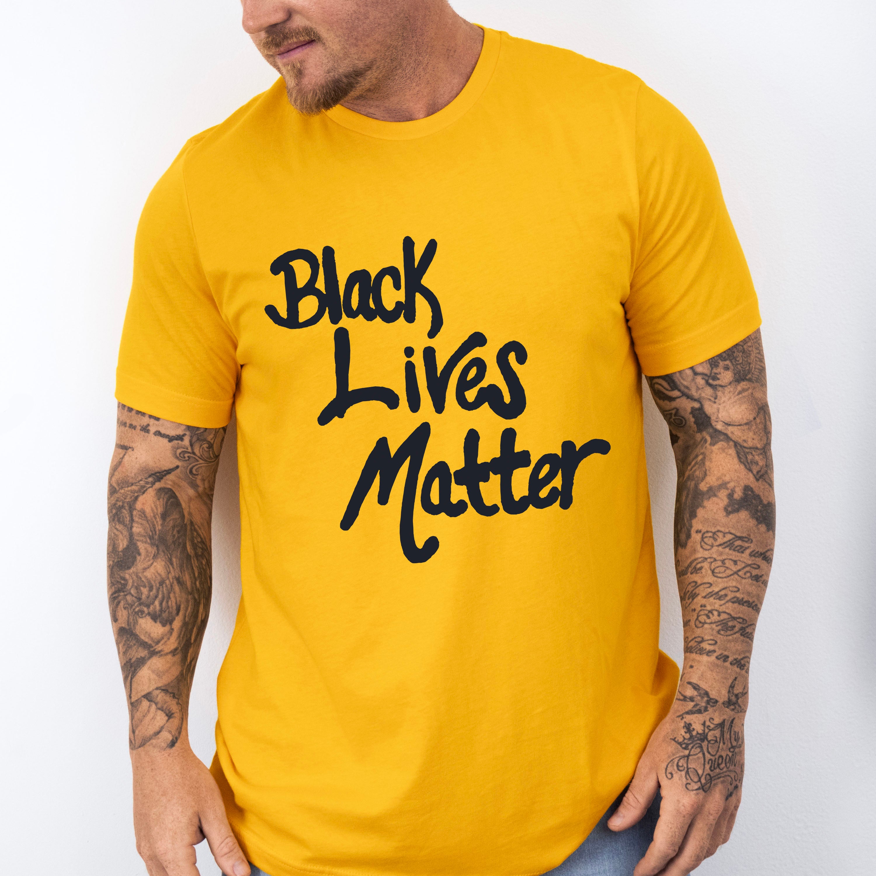 Black Lives Matter Calligraphy Design - BLM Unisex Crewneck T-Shirt Sweatshirt Hoodie