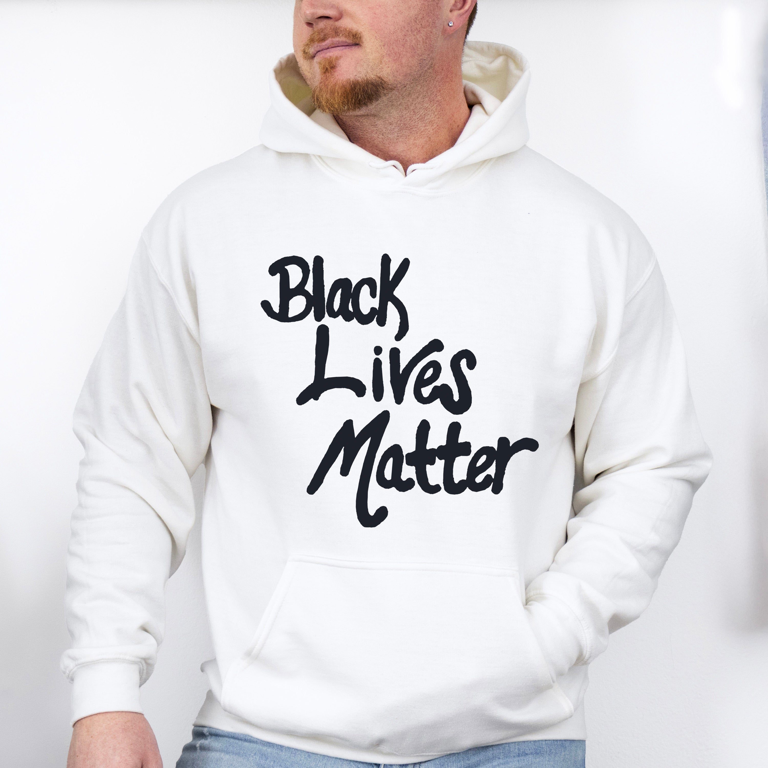 Black Lives Matter Calligraphy Design - BLM Unisex Crewneck T-Shirt Sweatshirt Hoodie