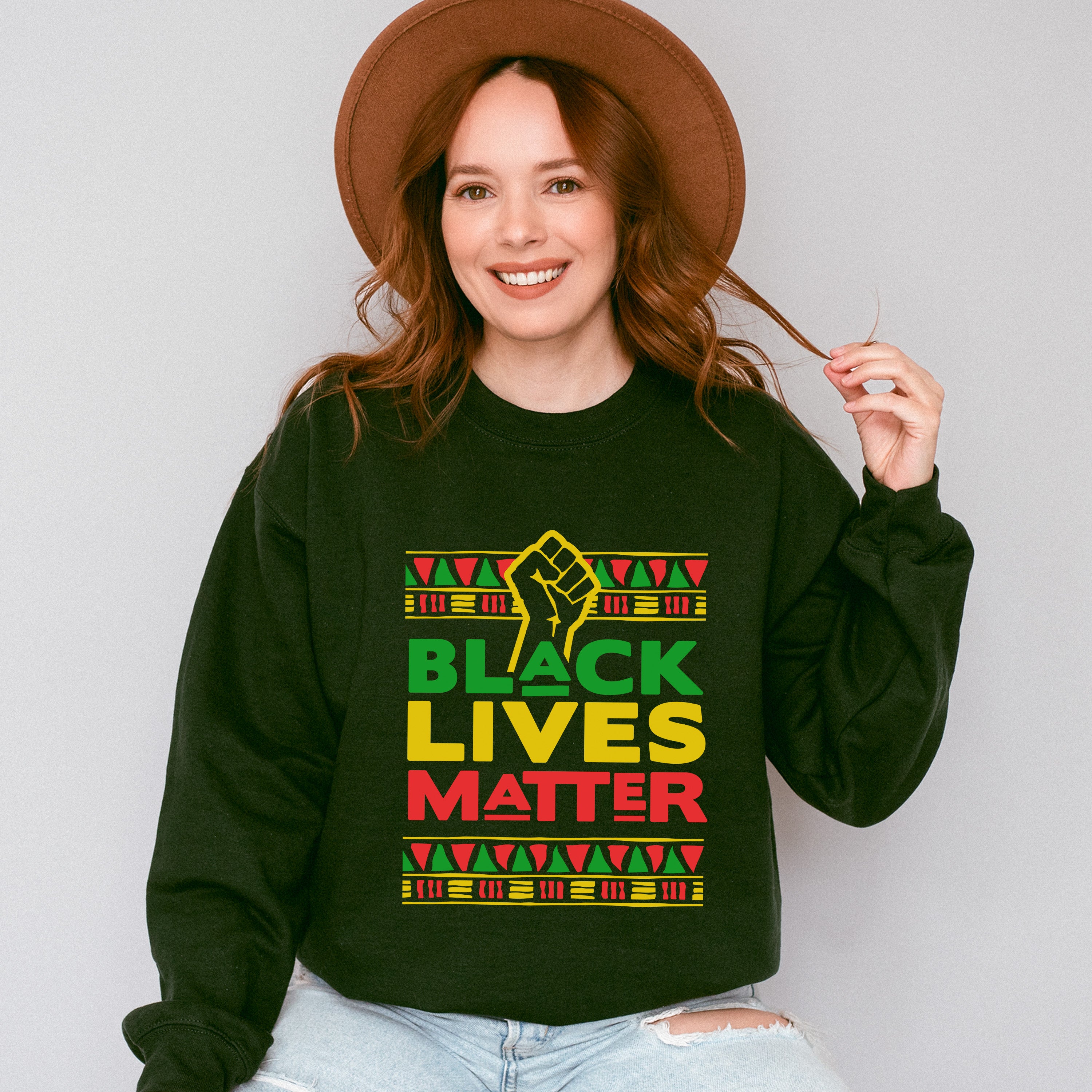 Black Lives Matter Colorful Design - BLM Unisex Crewneck T-Shirt Sweatshirt Hoodie