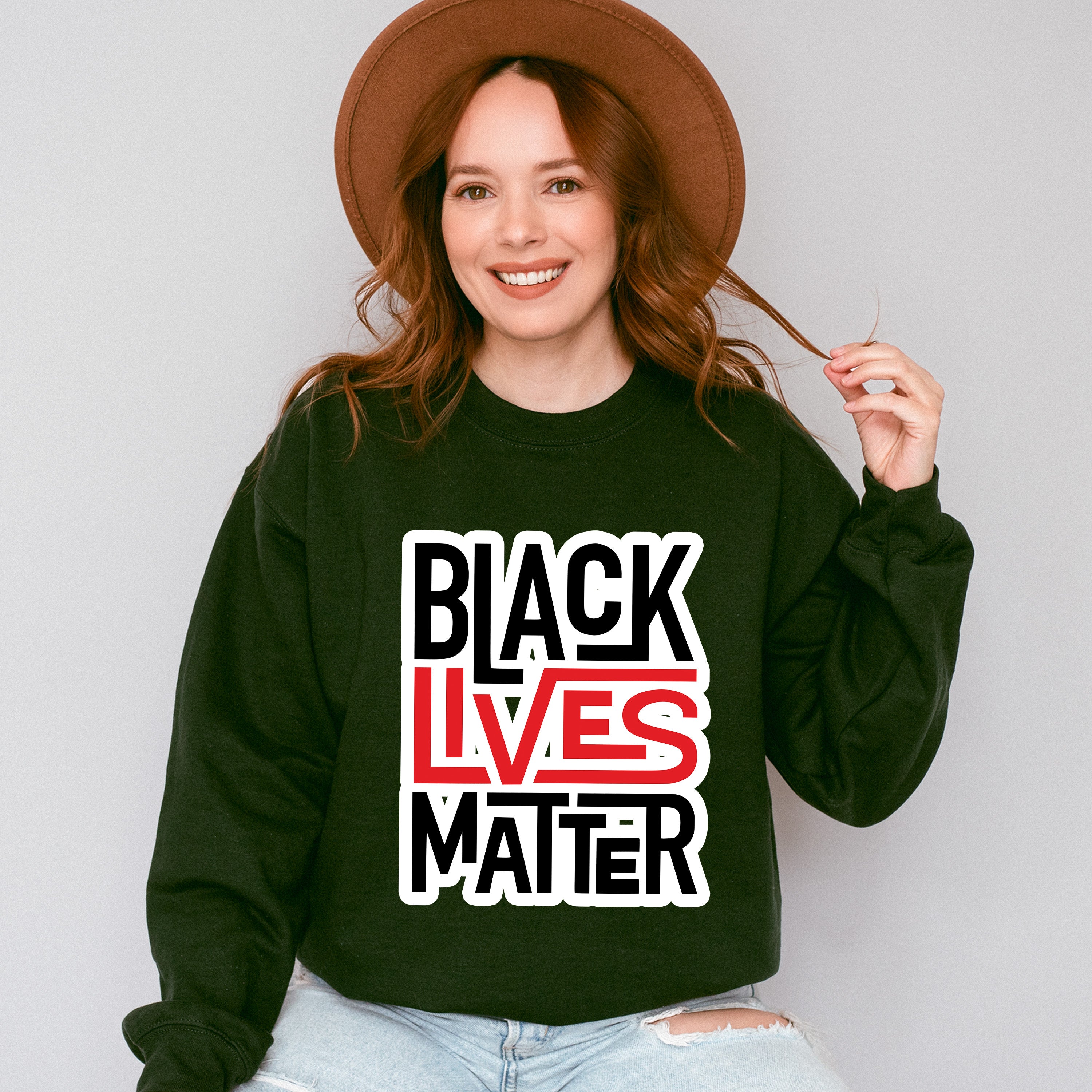 Black Lives Matter Red And Black Design - BLM Unisex Crewneck T-Shirt Sweatshirt Hoodie