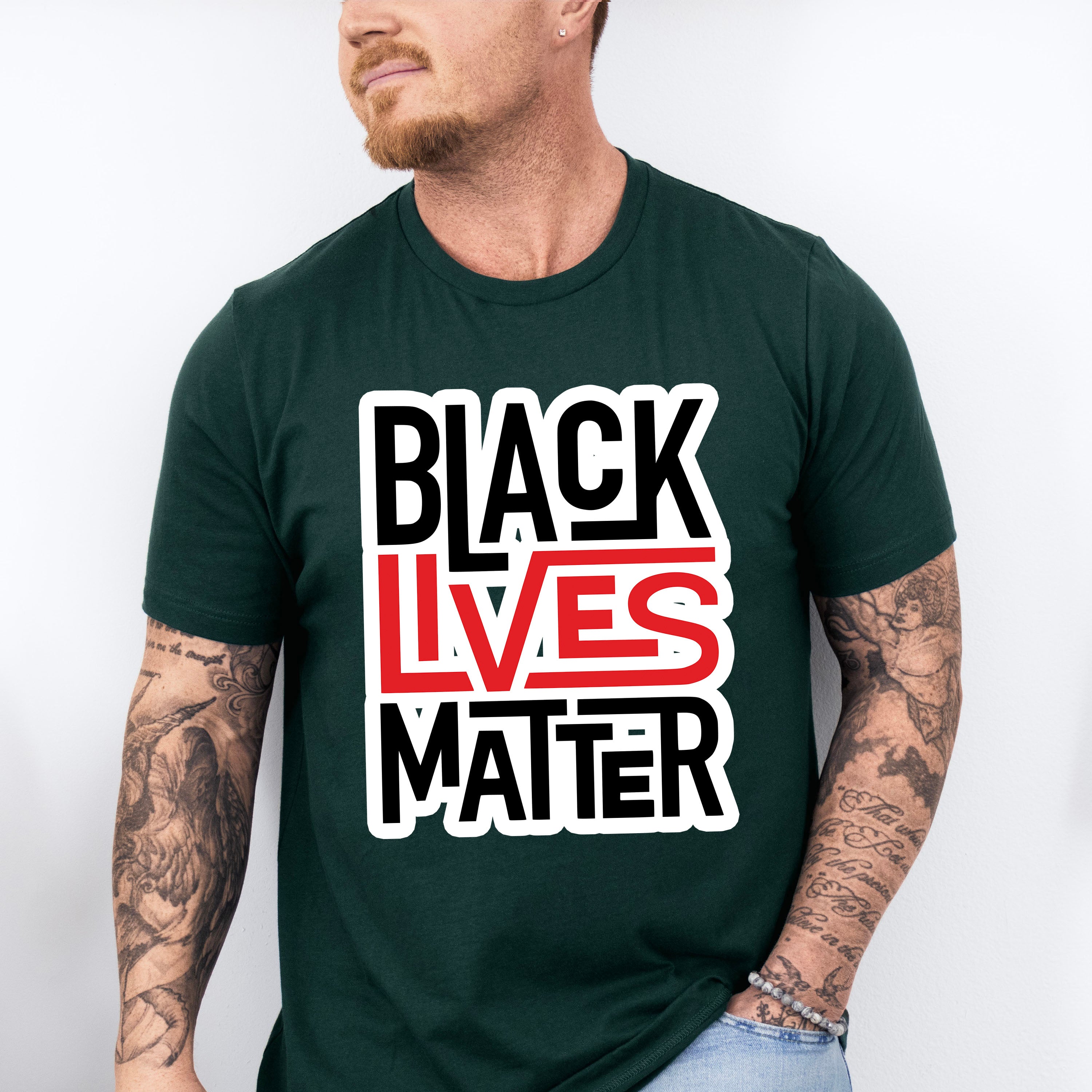 Black Lives Matter Red And Black Design - BLM Unisex Crewneck T-Shirt Sweatshirt Hoodie