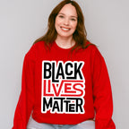 Black Lives Matter Red And Black Design - BLM Unisex Crewneck T-Shirt Sweatshirt Hoodie