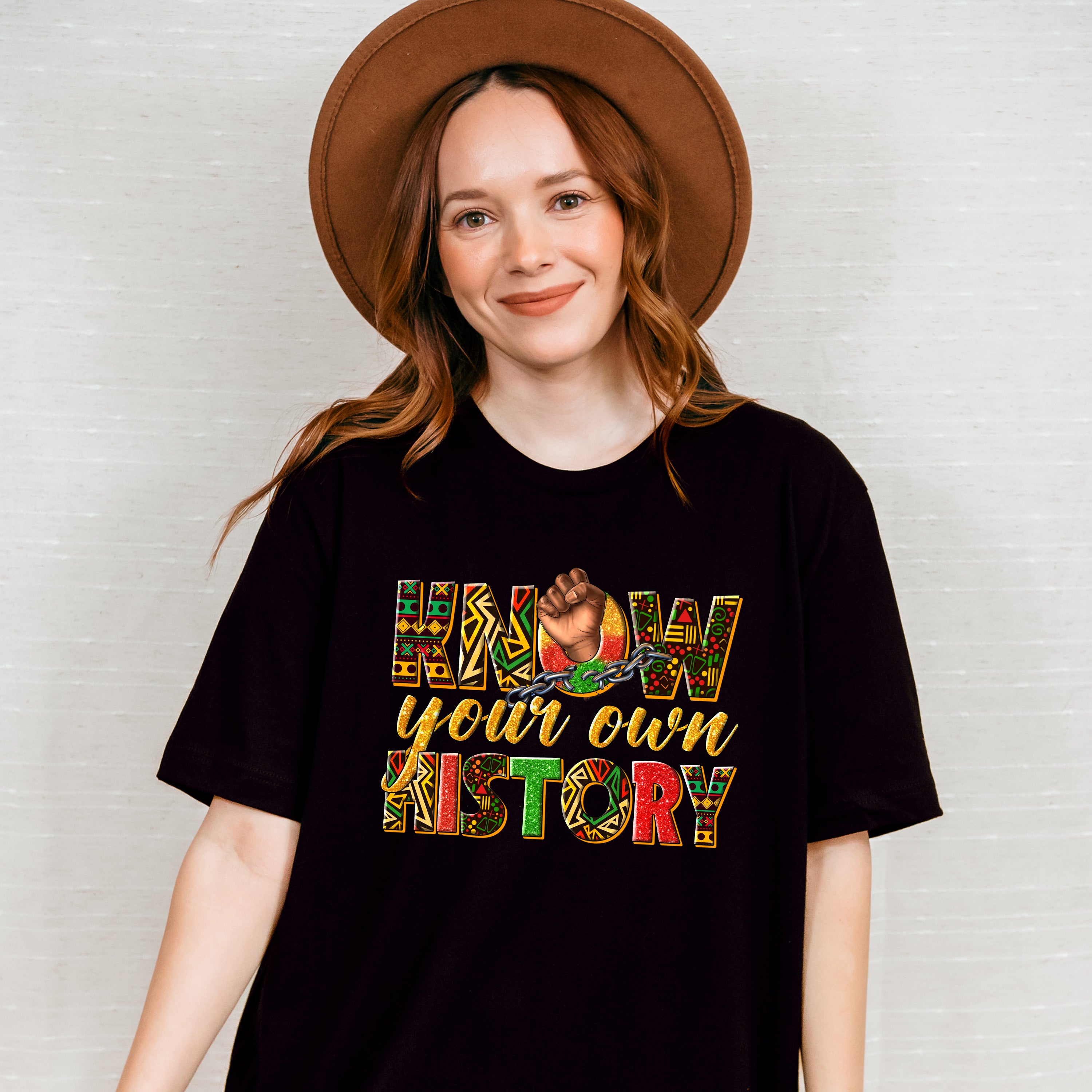 Know Your Own History Fist Design - BLM Unisex Crewneck T-Shirt Sweatshirt Hoodie