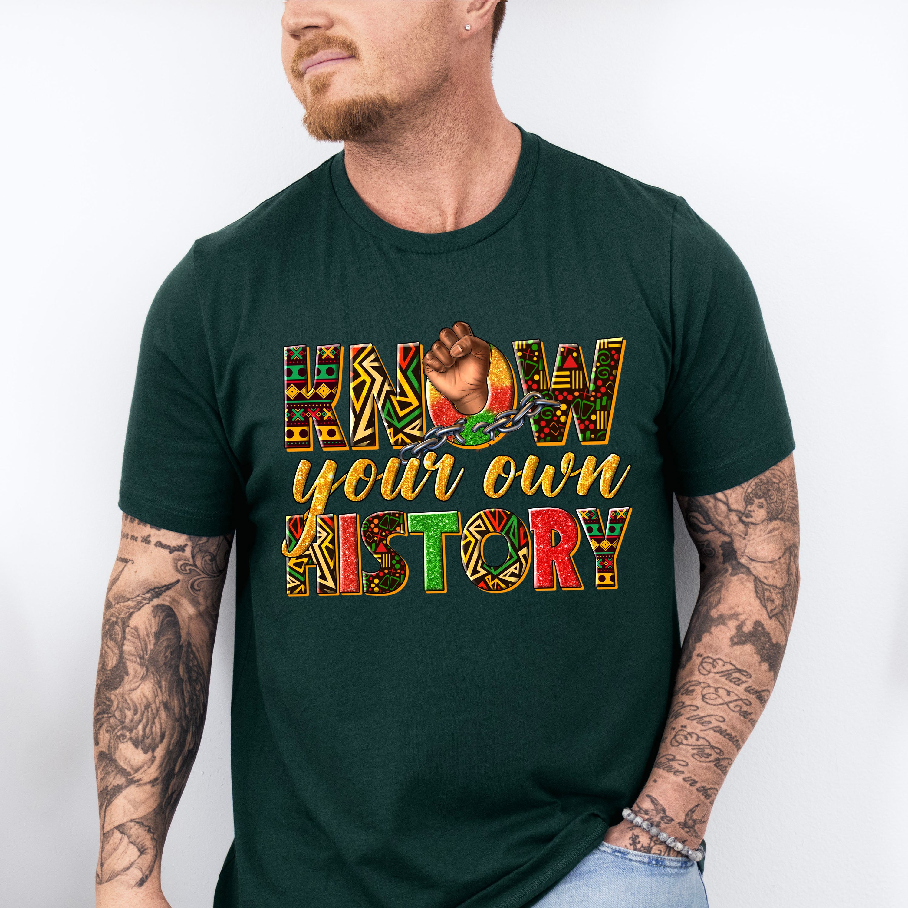 Know Your Own History Fist Design - BLM Unisex Crewneck T-Shirt Sweatshirt Hoodie