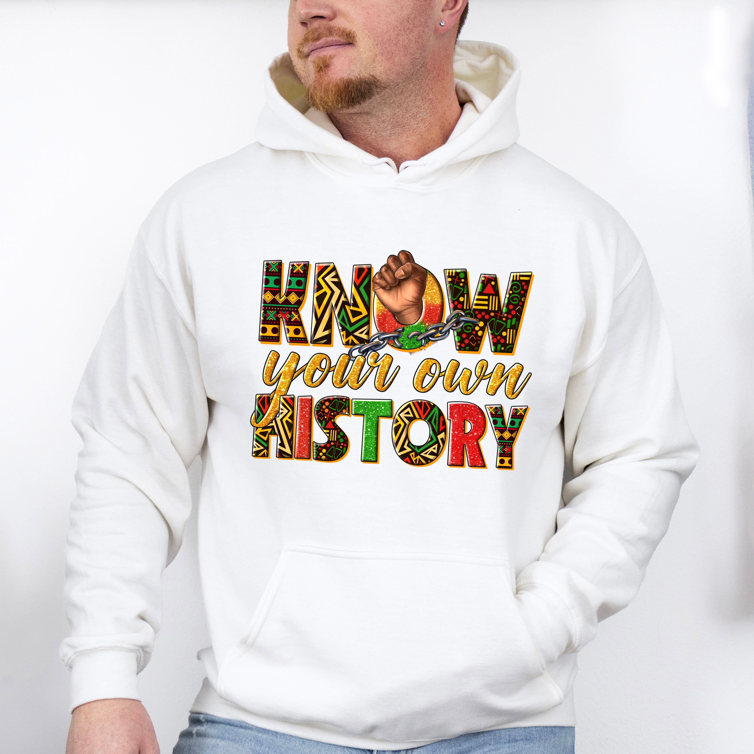 Know Your Own History Fist Design - BLM Unisex Crewneck T-Shirt Sweatshirt Hoodie