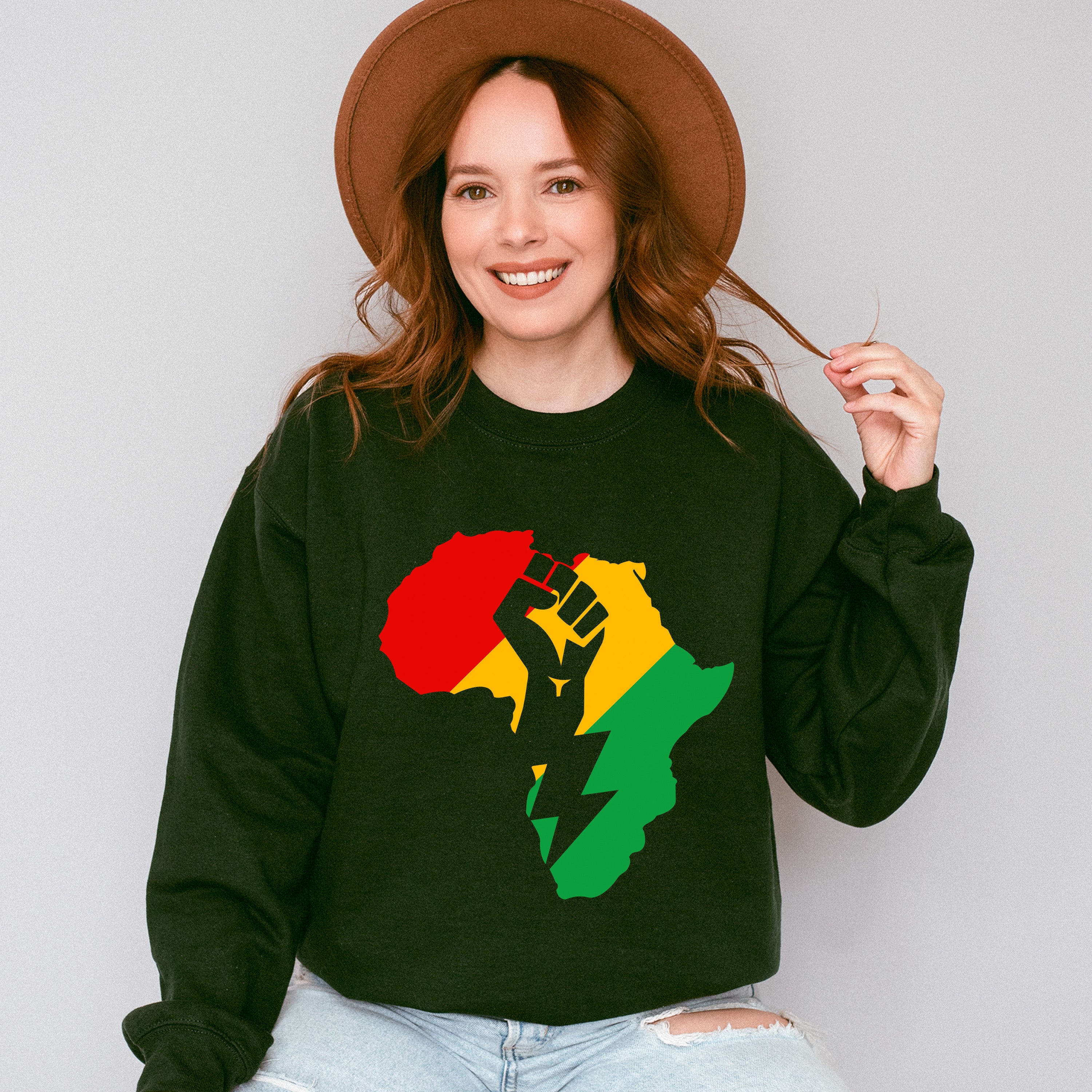 Africa Fist Design - BLM Unisex Crewneck T-Shirt Sweatshirt Hoodie
