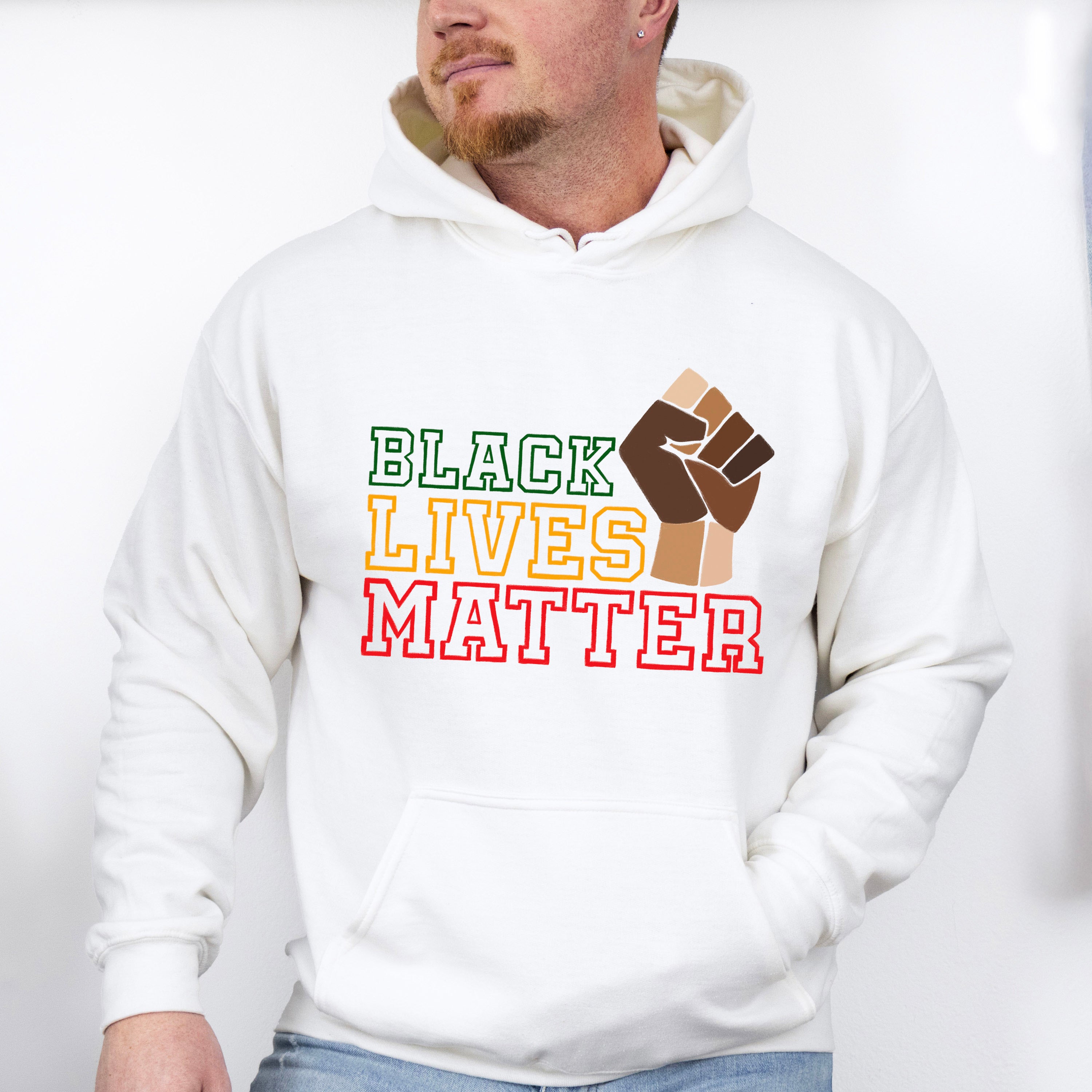 Black Lives Matter Fist Design - BLM Unisex Crewneck T-Shirt Sweatshirt Hoodie