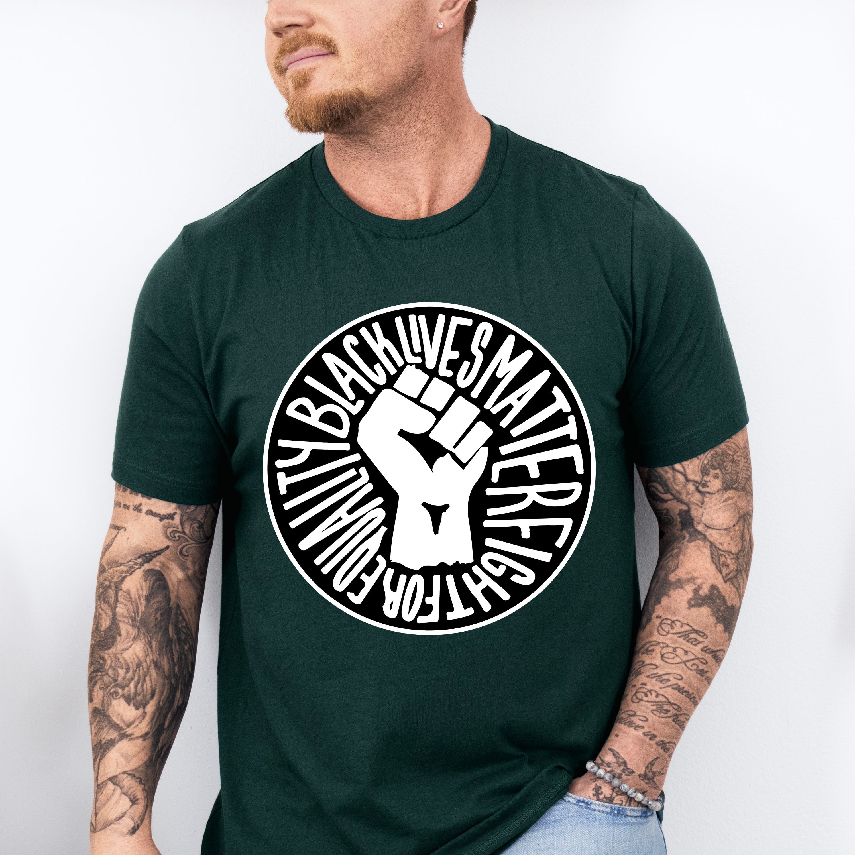 Black Lives Matter Circular Design - BLM Unisex Crewneck T-Shirt Sweatshirt Hoodie