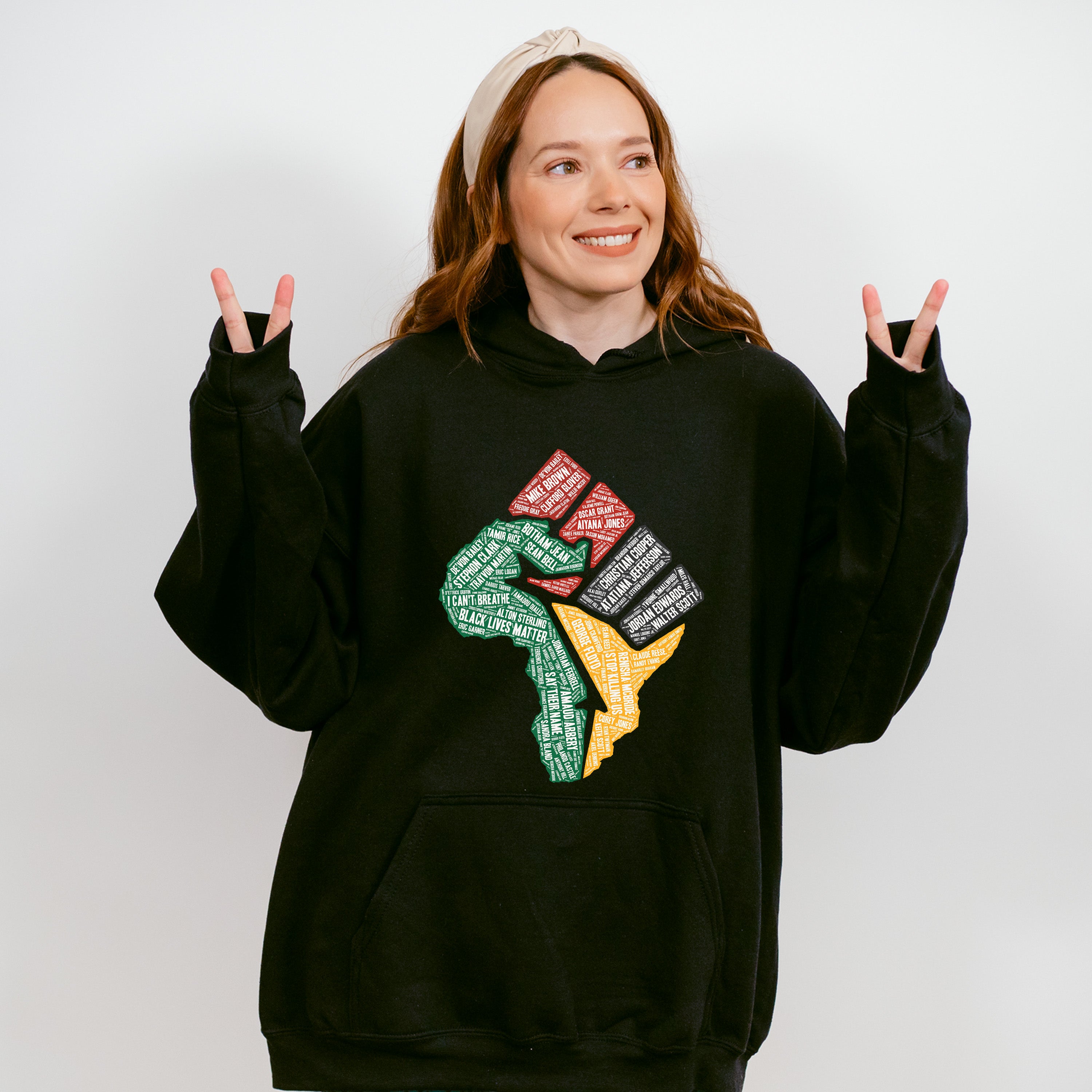 Black Lives Matter Fist Africa Design - BLM Unisex Crewneck T-Shirt Sweatshirt Hoodie
