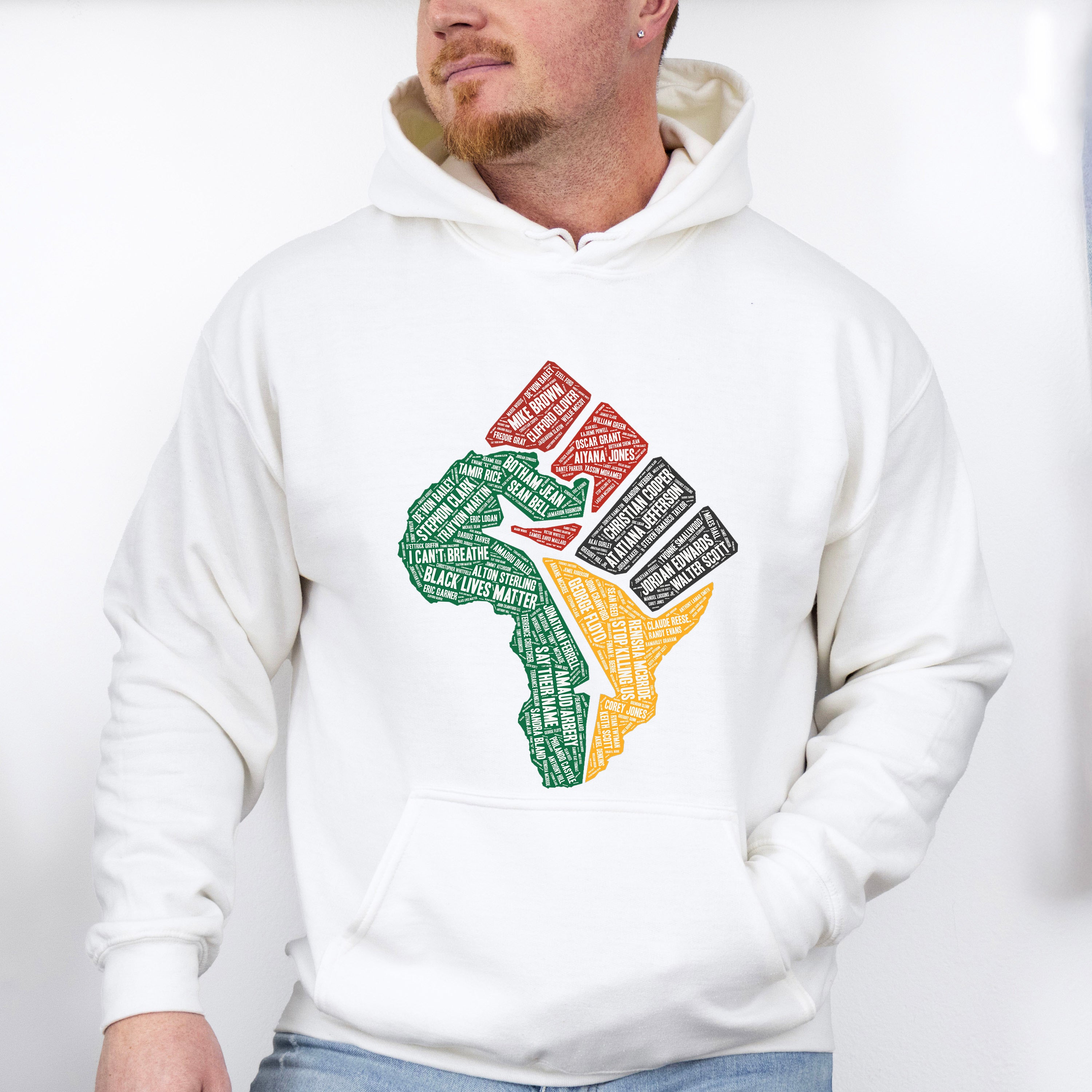 Black Lives Matter Fist Africa Design - BLM Unisex Crewneck T-Shirt Sweatshirt Hoodie