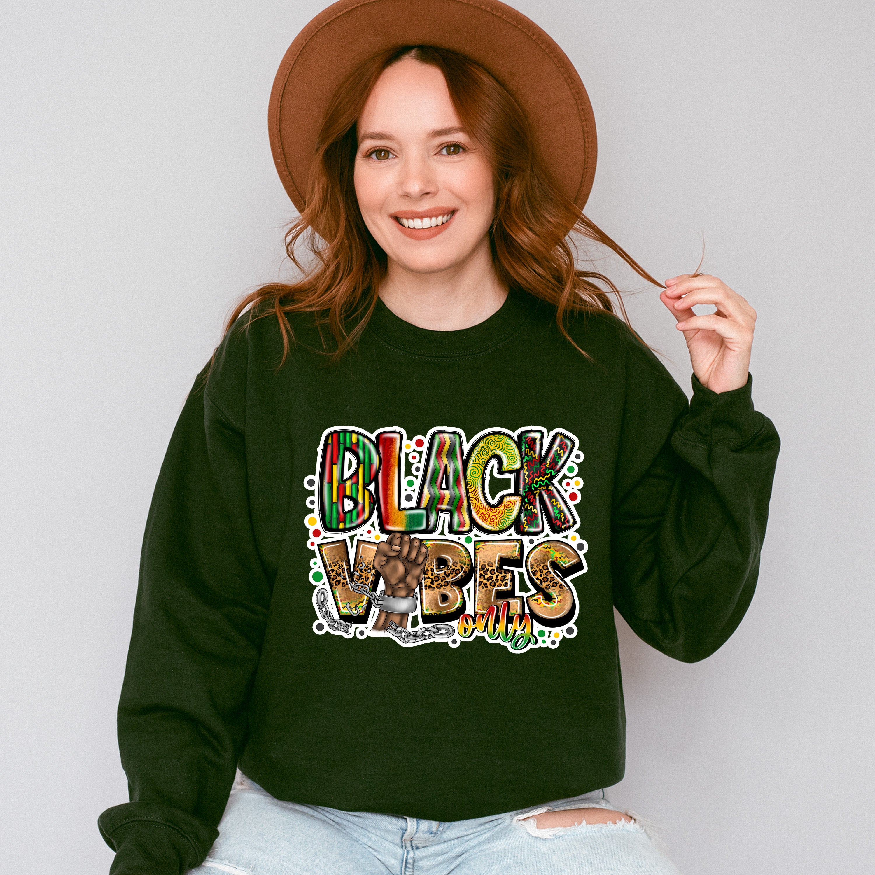 Black Vibes Only - BLM Unisex Crewneck T-Shirt Sweatshirt Hoodie