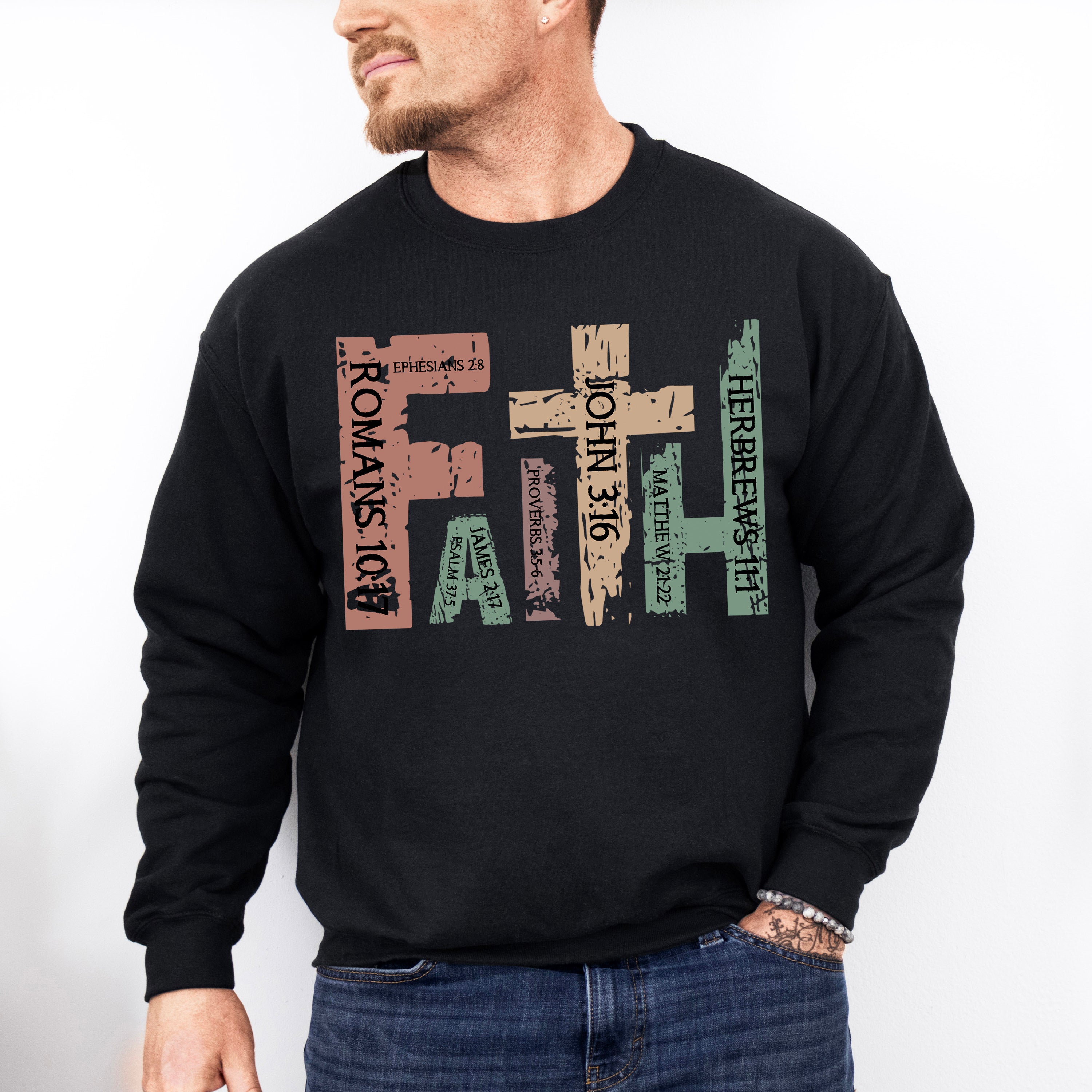 Faith Cross Design - Christianity Unisex Crewneck T-Shirt Sweatshirt Hoodie