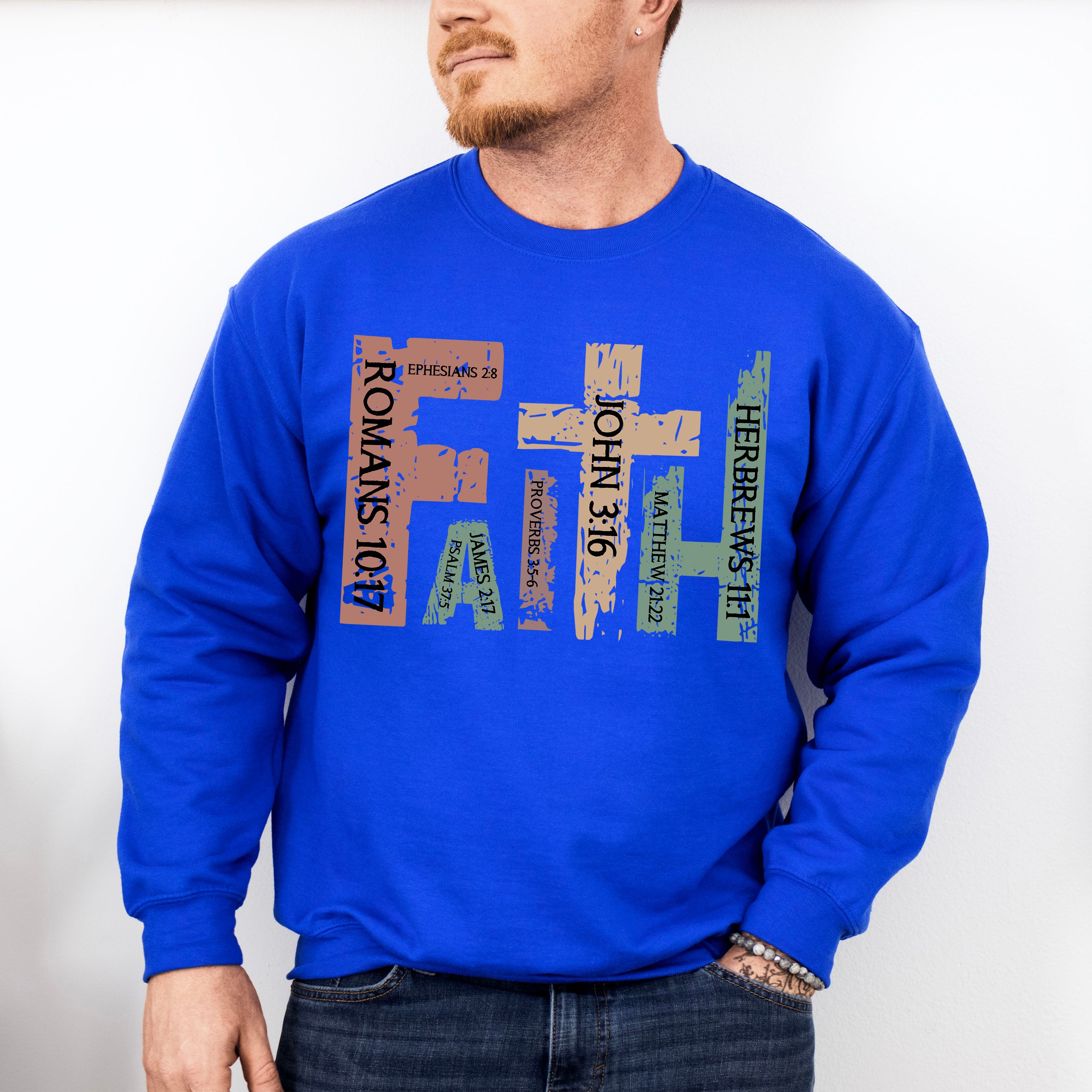 Faith Cross Design - Christianity Unisex Crewneck T-Shirt Sweatshirt Hoodie