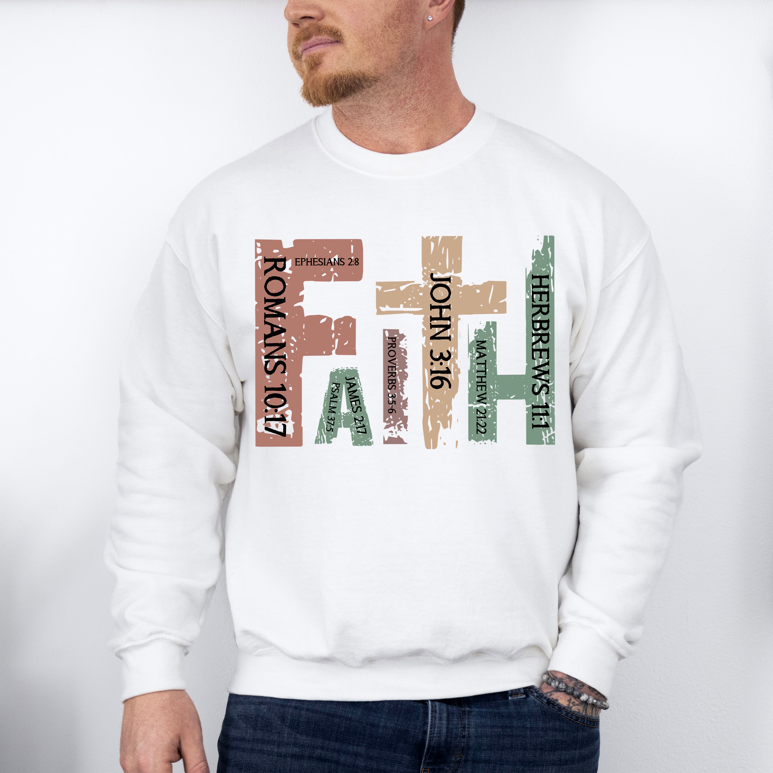 Faith Cross Design - Christianity Unisex Crewneck T-Shirt Sweatshirt Hoodie