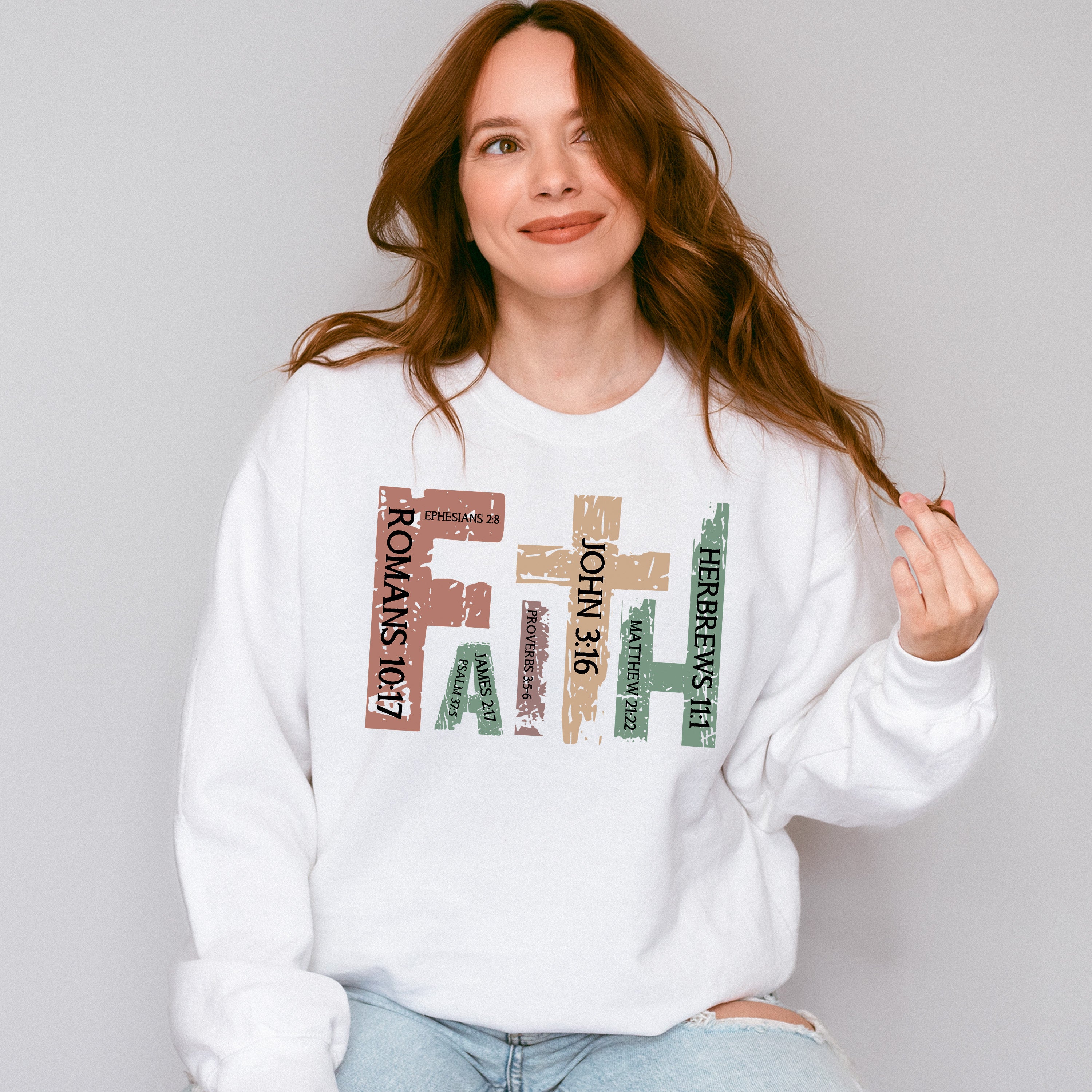 Faith Cross Design - Christianity Unisex Crewneck T-Shirt Sweatshirt Hoodie