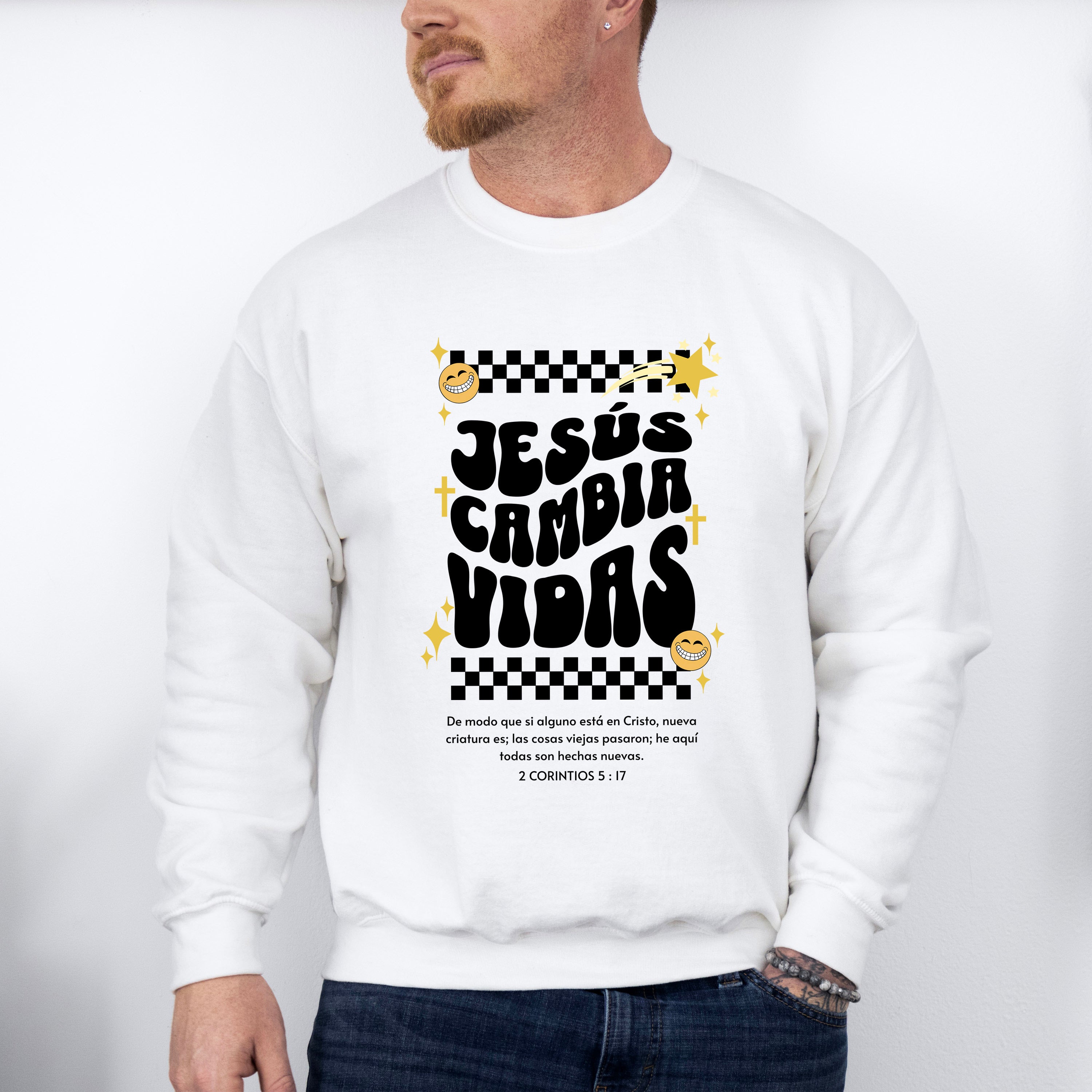 Jesus Cambia Vidas - Christianity Unisex Crewneck T-Shirt Sweatshirt Hoodie