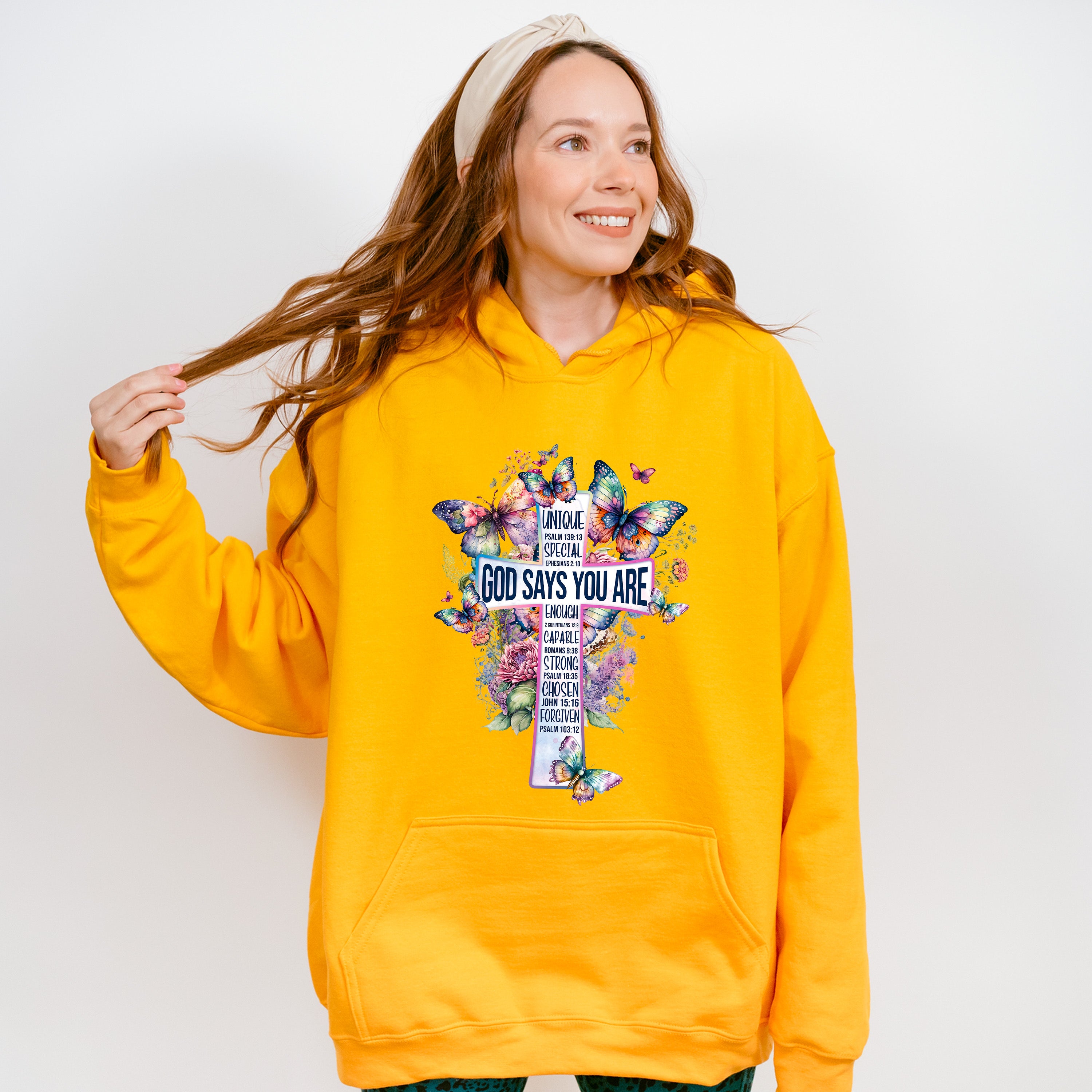 God Says You Are Butterfly Colorful Design - Christianity Unisex Crewneck T-Shirt Sweatshirt Hoodie