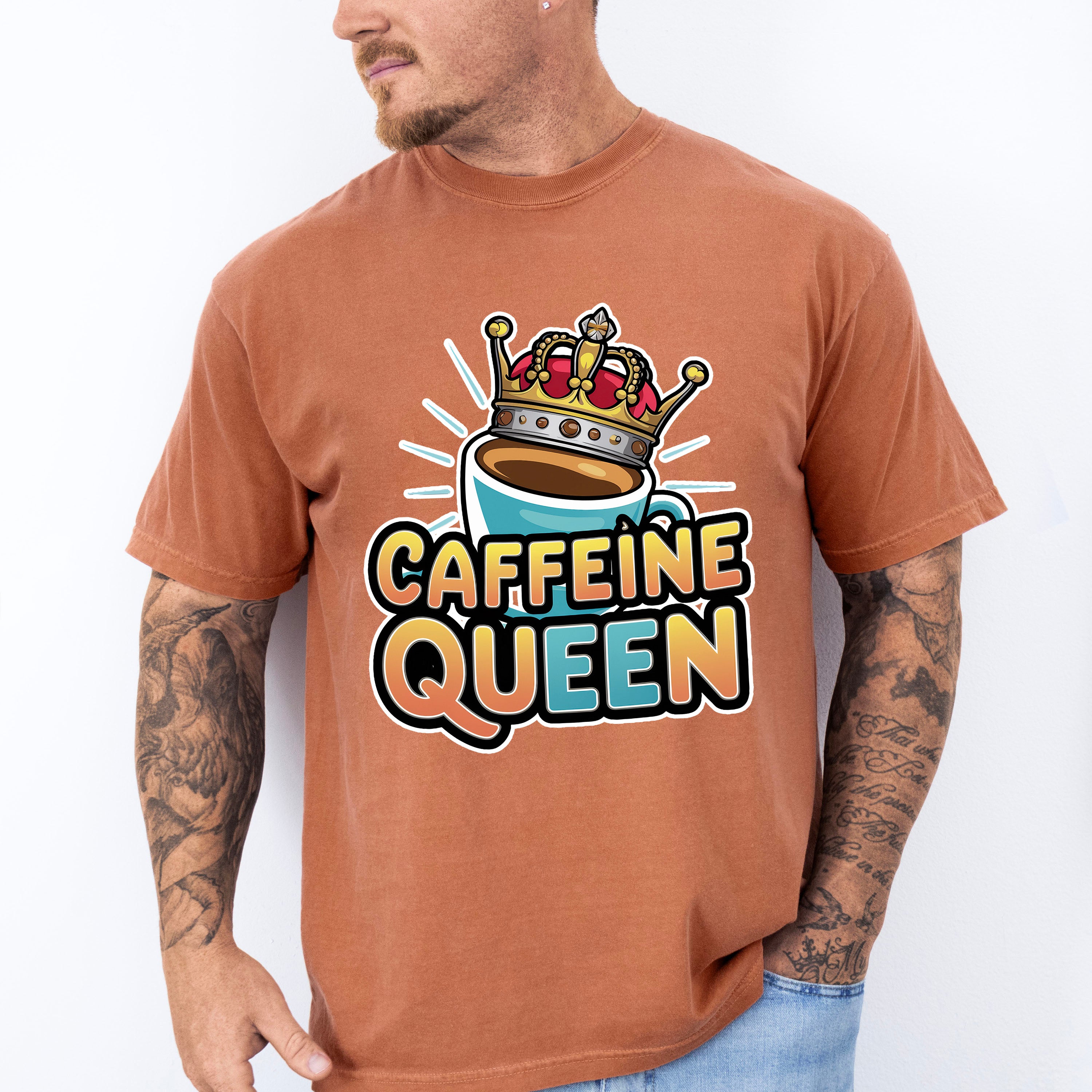Caffeine Queen Blue Design - Coffee Unisex Crewneck T-Shirt Sweatshirt Hoodie