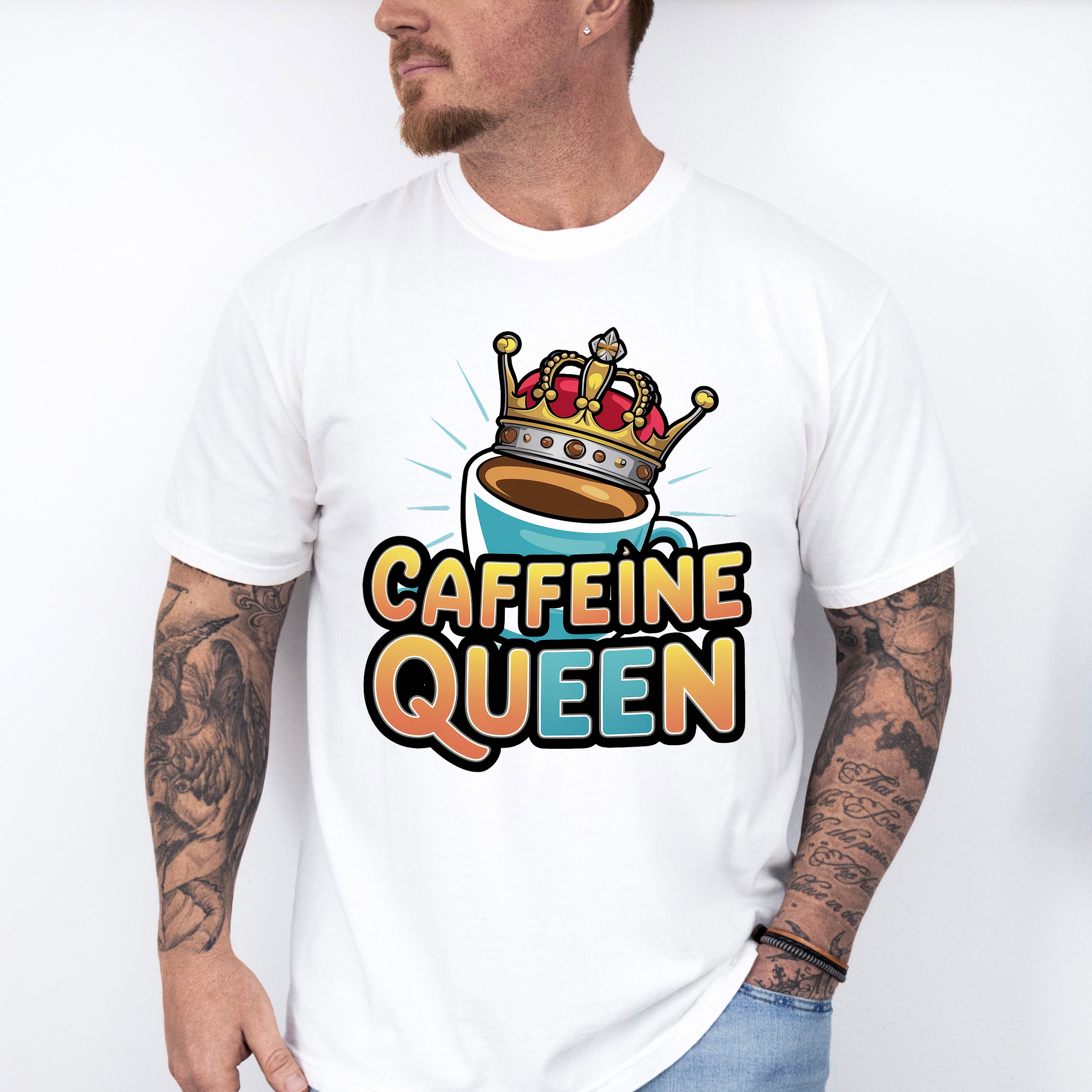 Caffeine Queen Blue Design - Coffee Unisex Crewneck T-Shirt Sweatshirt Hoodie