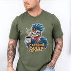 Caffeine Queen Bird Design - Coffee Unisex Crewneck T-Shirt Sweatshirt Hoodie