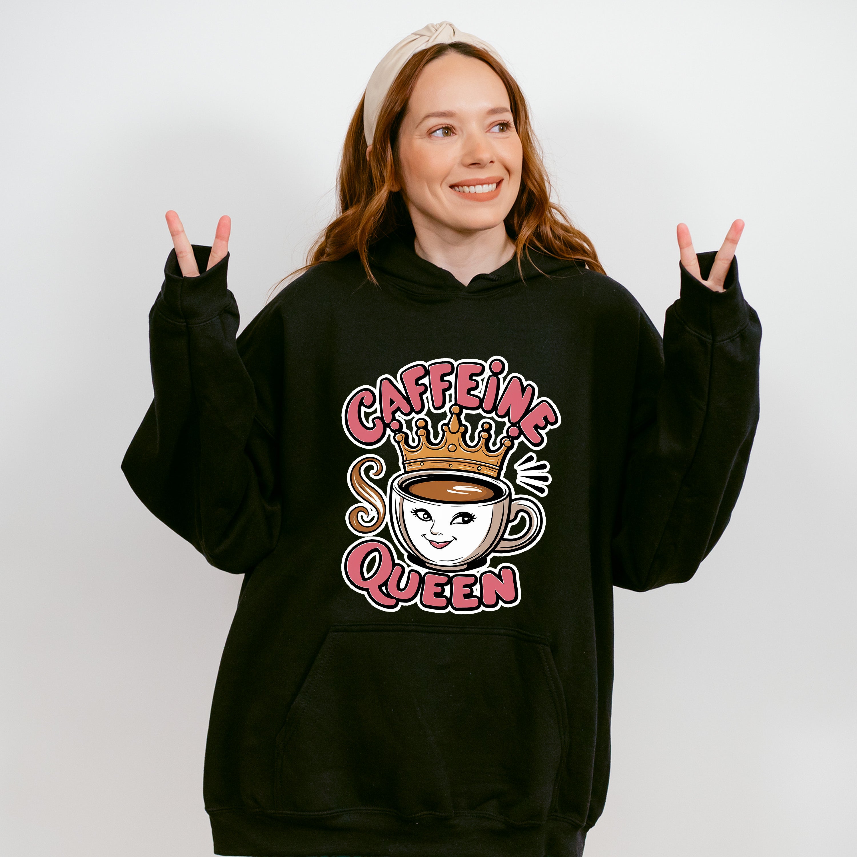 Caffeine Queen Cup Design - Coffee Unisex Crewneck T-Shirt Sweatshirt Hoodie