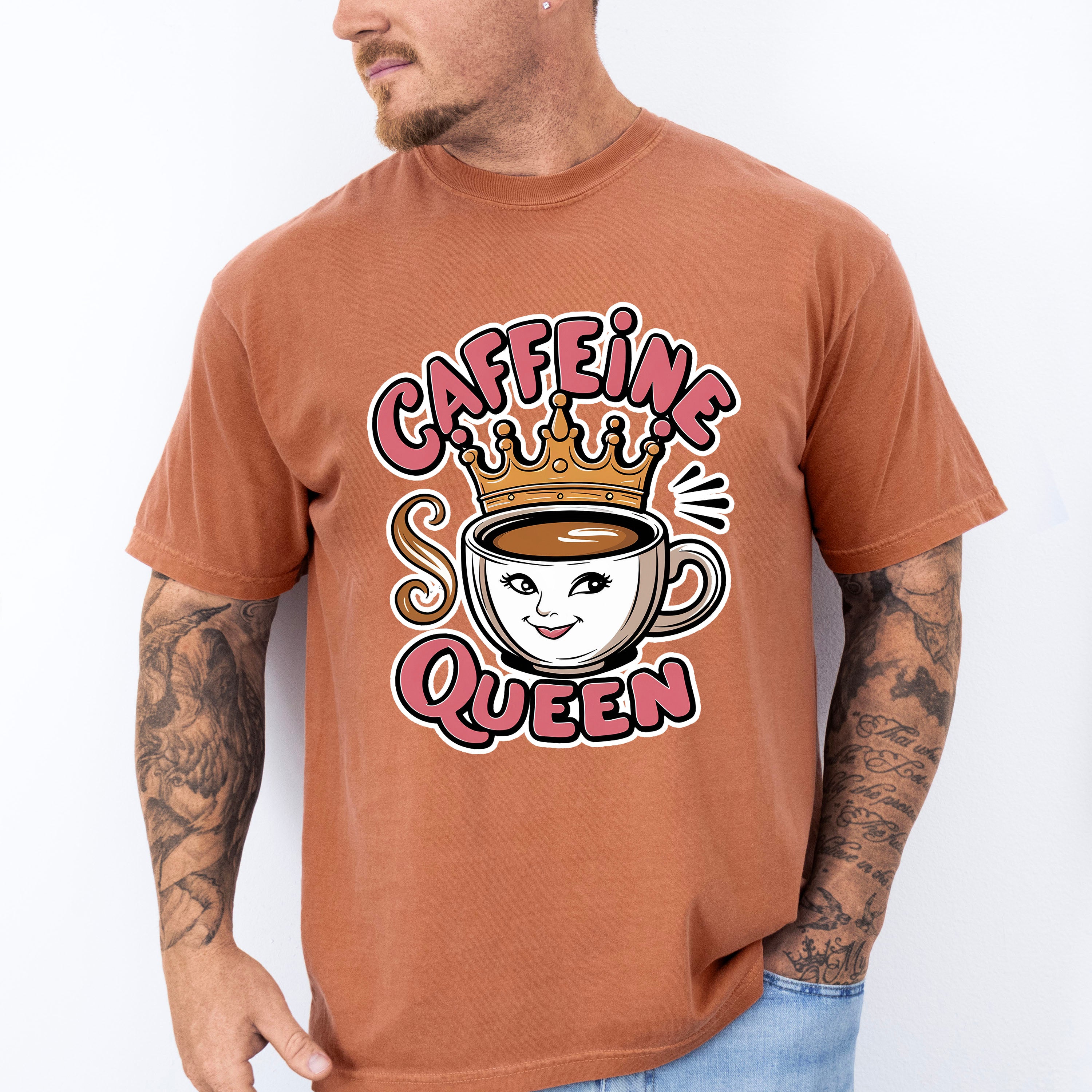 Caffeine Queen Cup Design - Coffee Unisex Crewneck T-Shirt Sweatshirt Hoodie