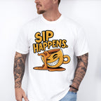 Sip Happens Yellow Design - Coffee Unisex Crewneck T-Shirt Sweatshirt Hoodie