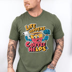 Life Happens Coffee Helps - Coffee Unisex Crewneck T-Shirt Sweatshirt Hoodie