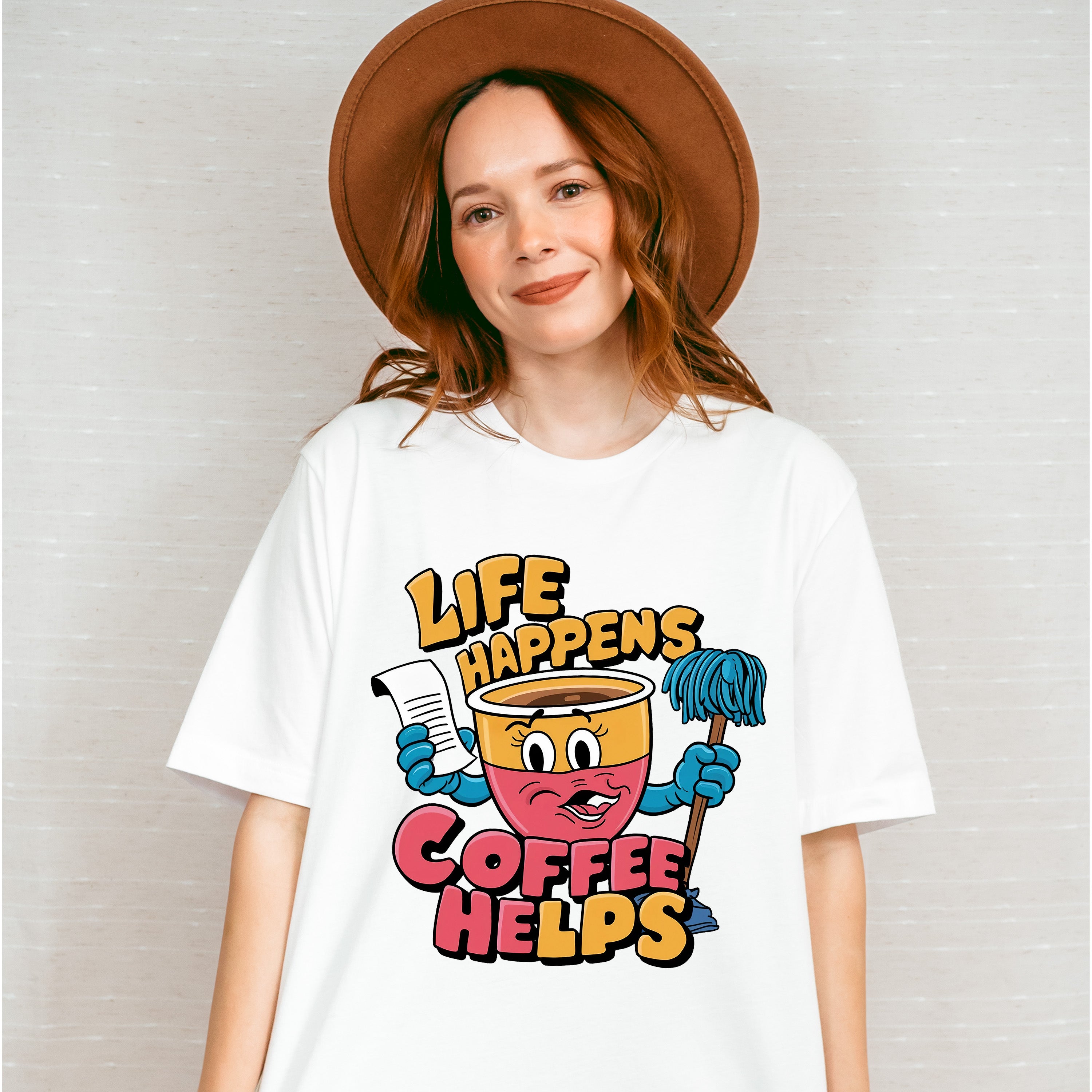 Life Happens Coffee Helps - Coffee Unisex Crewneck T-Shirt Sweatshirt Hoodie