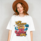 Life Happens Coffee Helps - Coffee Unisex Crewneck T-Shirt Sweatshirt Hoodie
