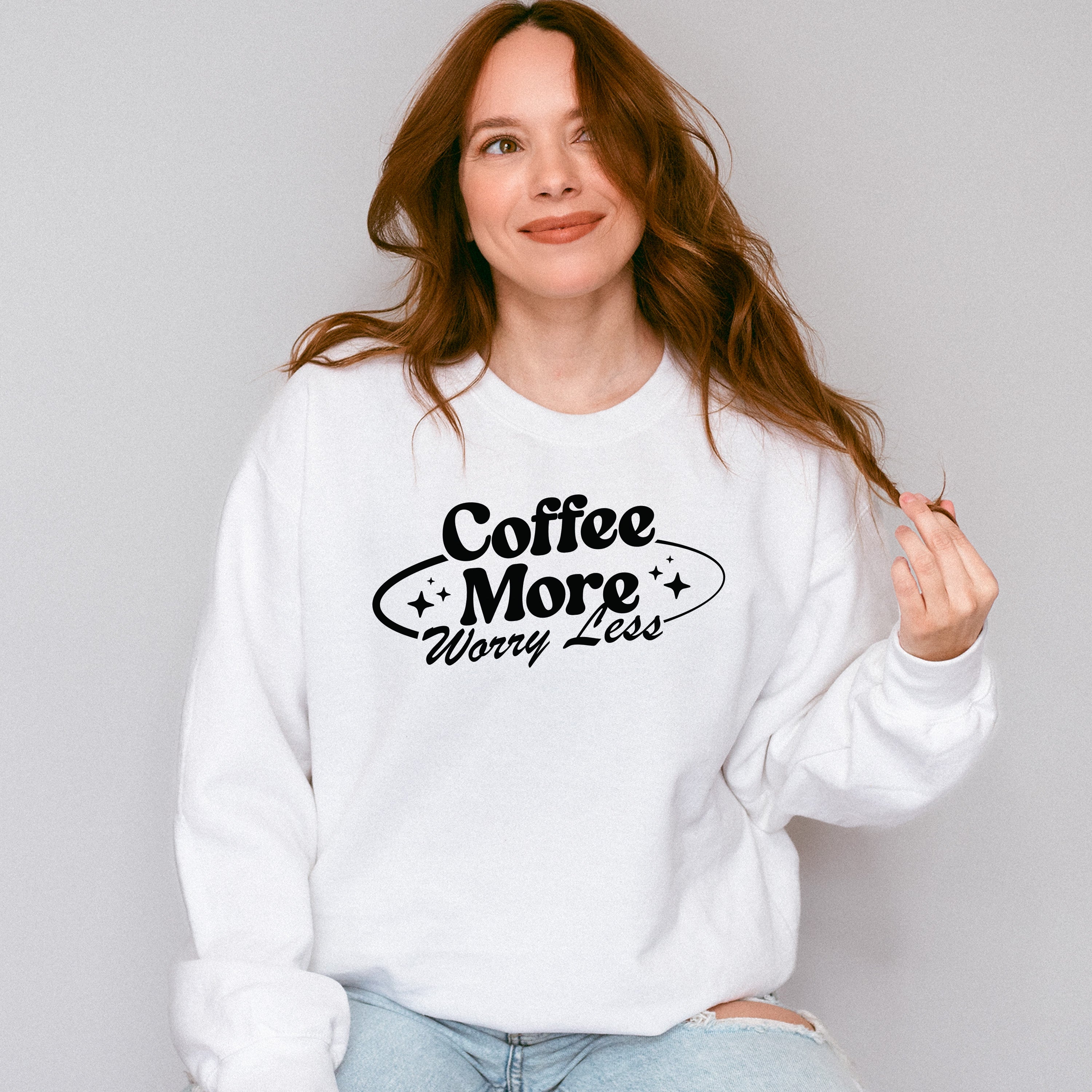 Coffee More Worry Less - Coffee Unisex Crewneck T-Shirt Sweatshirt Hoodie