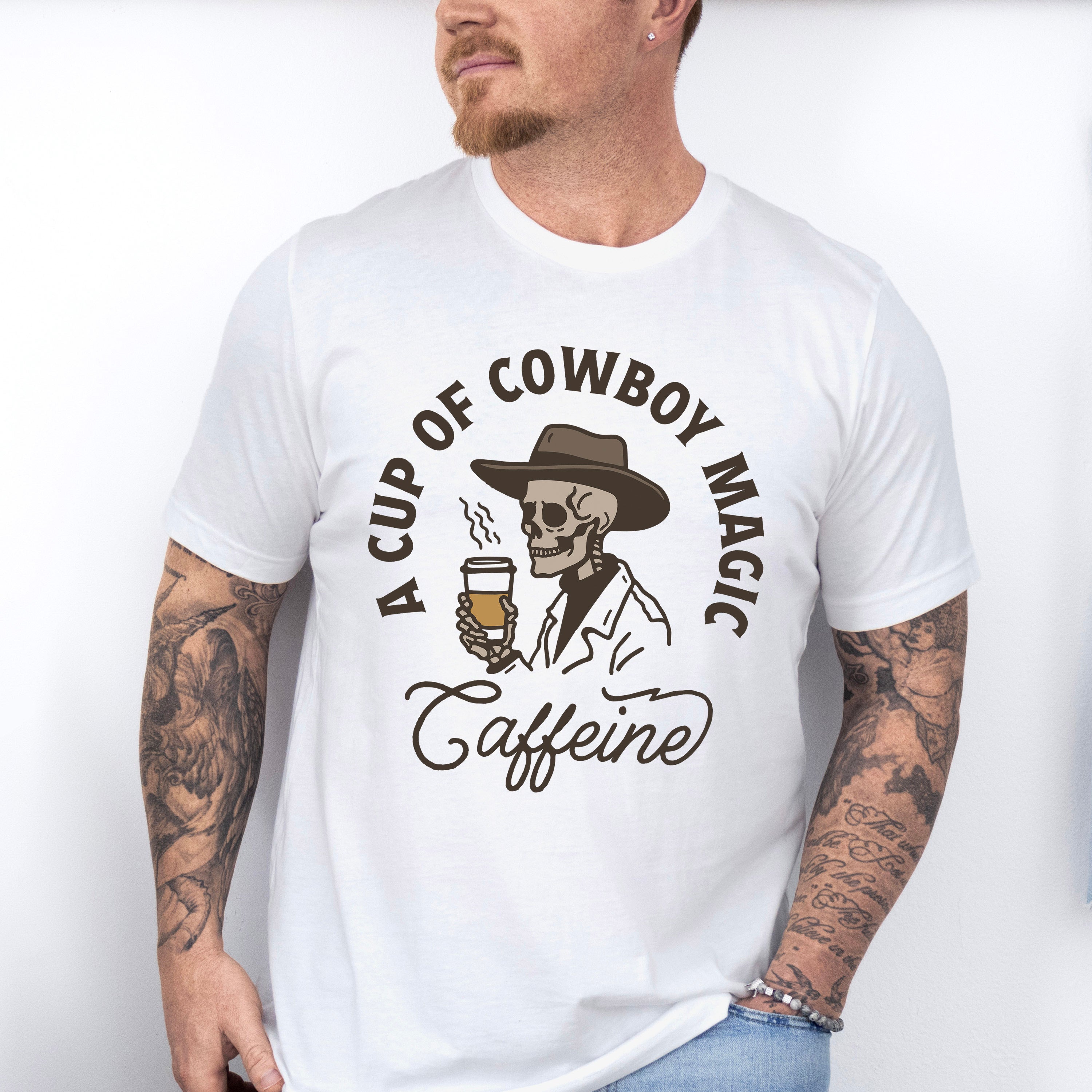 A Cup Of Cowboy Magic - Coffee Unisex Crewneck T-Shirt Sweatshirt Hoodie