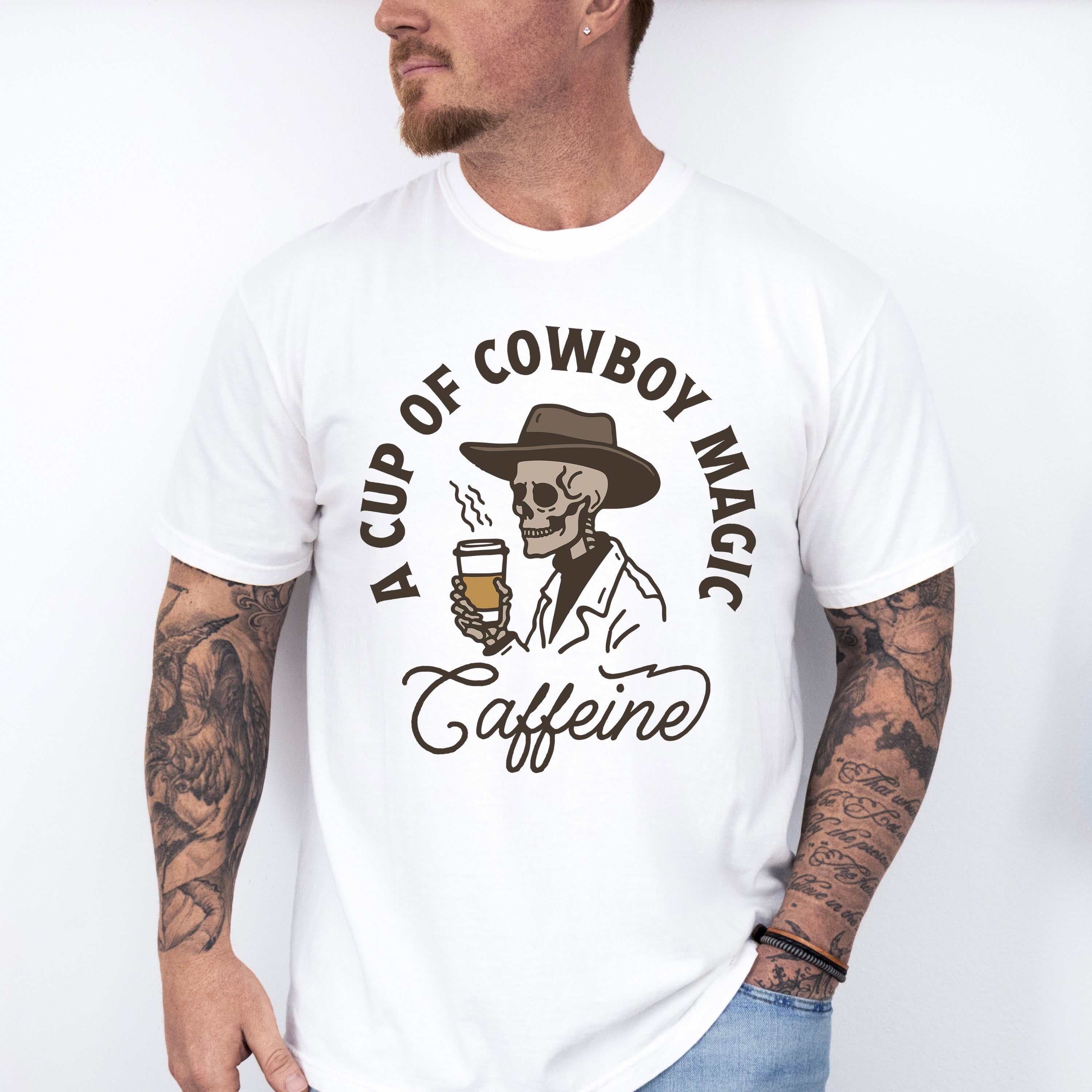 A Cup Of Cowboy Magic - Coffee Unisex Crewneck T-Shirt Sweatshirt Hoodie