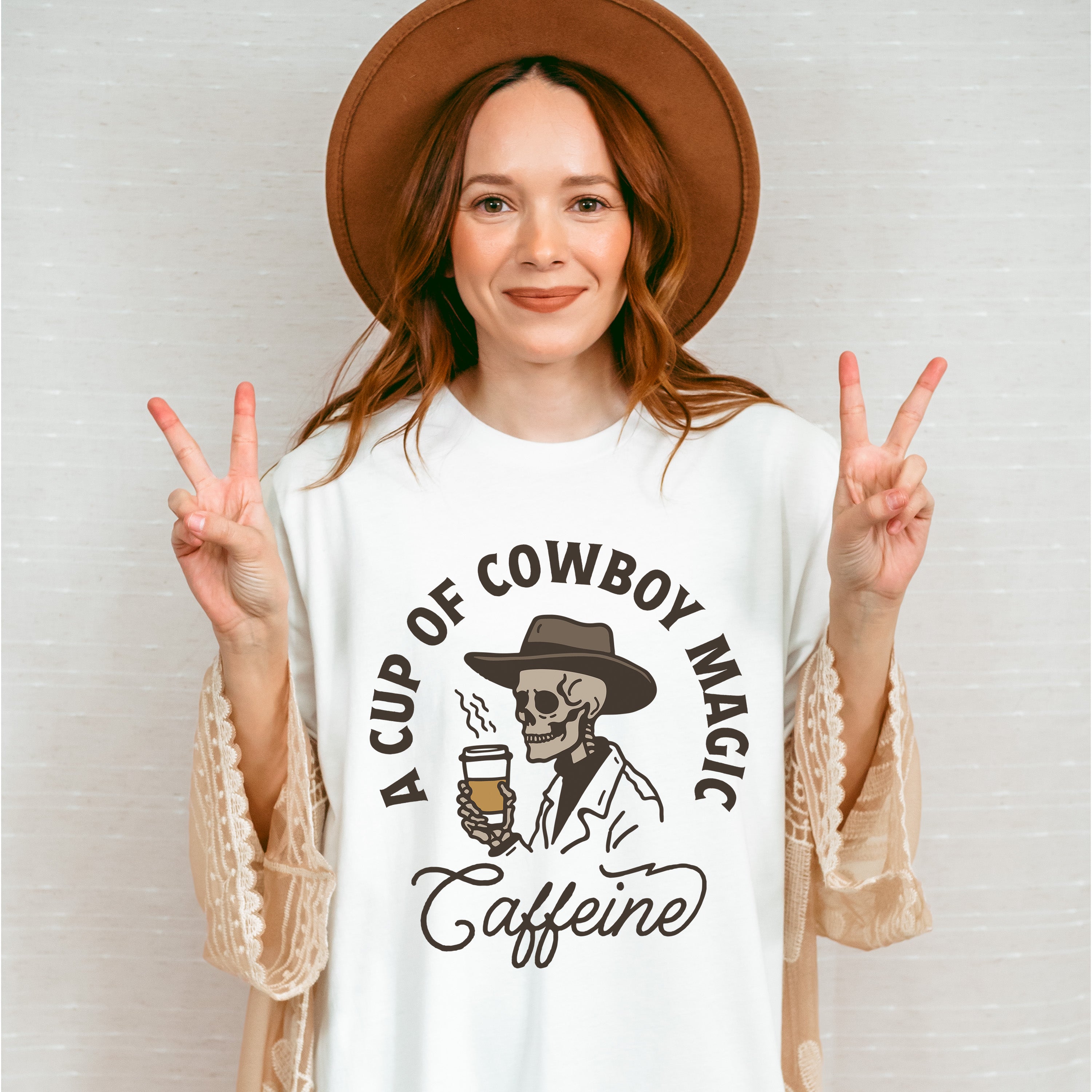 A Cup Of Cowboy Magic - Coffee Unisex Crewneck T-Shirt Sweatshirt Hoodie